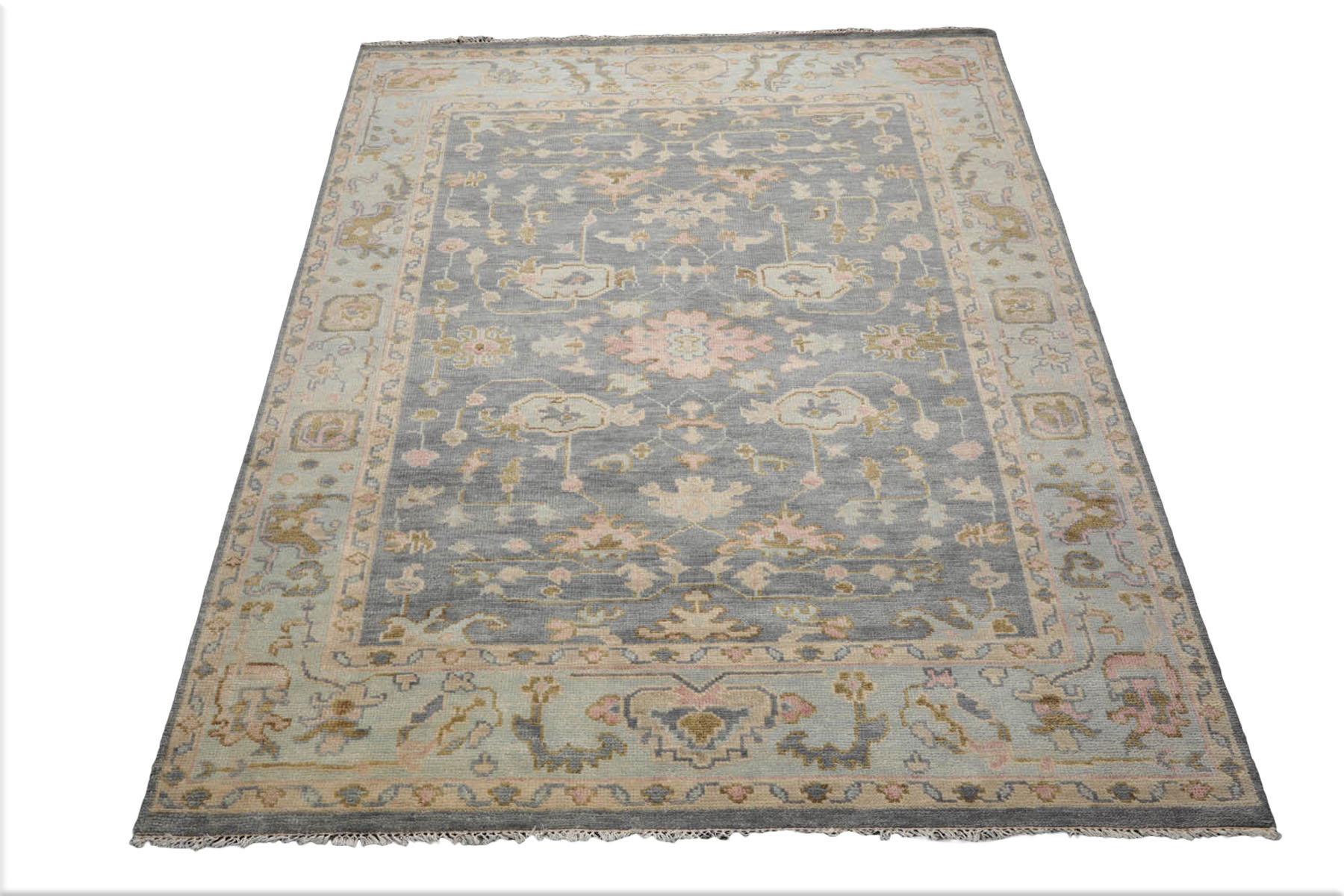 LoomBloom Multi Size Muted Turkish Oushak Hand Knotted WoolArea Rug Slate - Picture 18 of 36