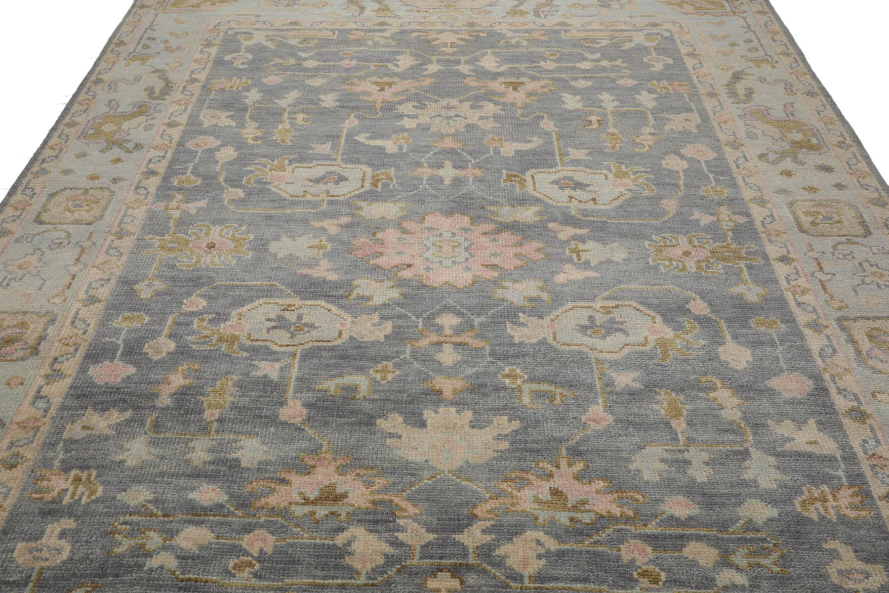 LoomBloom Multi Size Muted Turkish Oushak Hand Knotted WoolArea Rug Slate - Picture 24 of 36