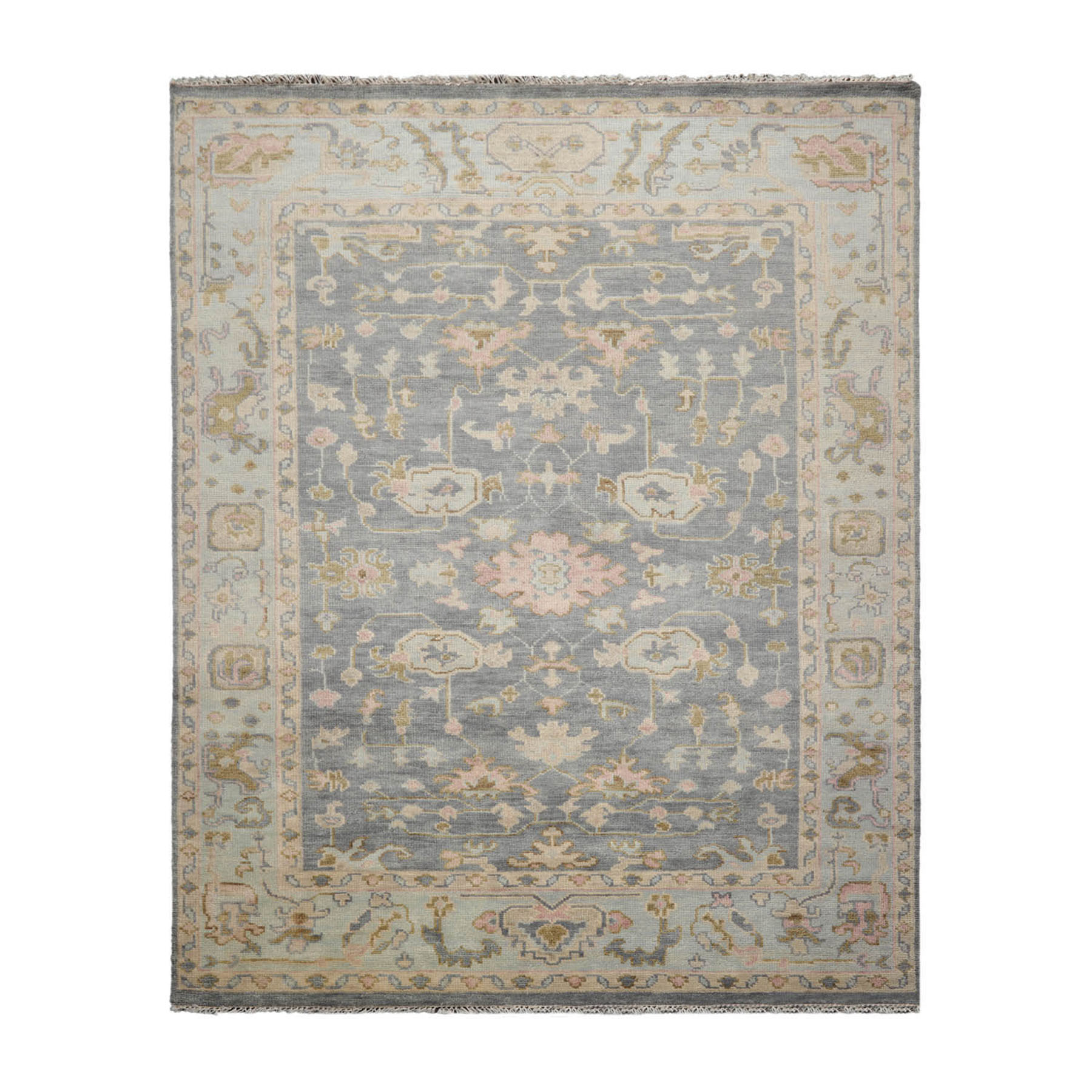 LoomBloom Multi Size Muted Turkish Oushak Hand Knotted WoolArea Rug Slate - Picture 20 of 36