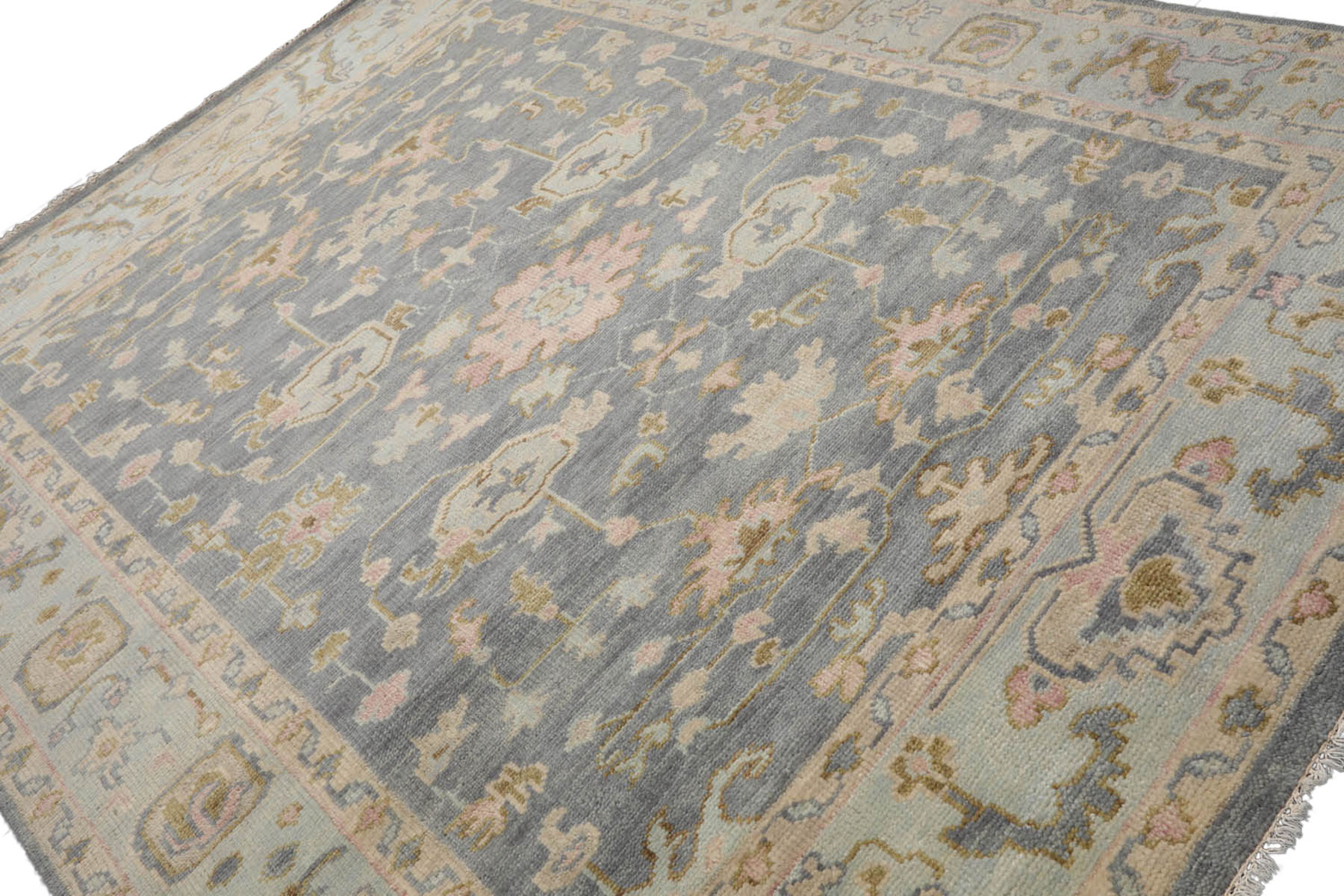 LoomBloom Multi Size Muted Turkish Oushak Hand Knotted WoolArea Rug Slate - Picture 35 of 36