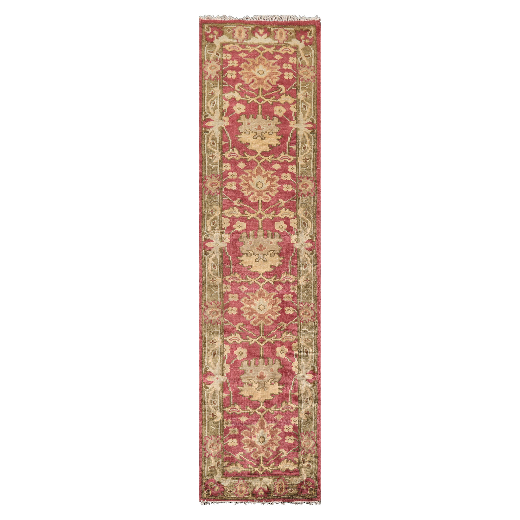Multi Size Hand Knotted Oushak Wool William Morris Area Rug Raspberry - Picture 43 of 69