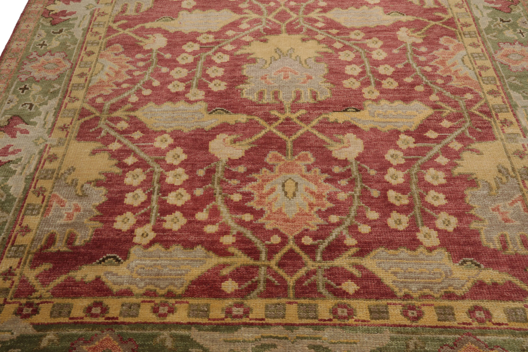 Multi Size Hand Knotted Oushak Wool William Morris Area Rug Raspberry - Picture 67 of 69