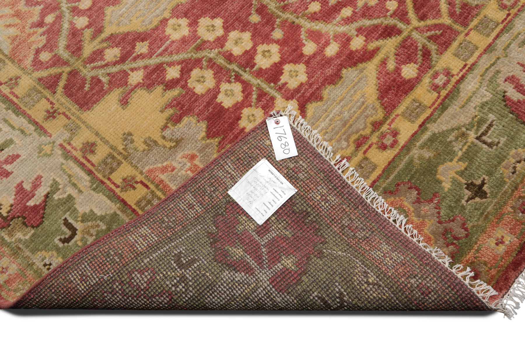 Multi Size Hand Knotted Oushak Wool William Morris Area Rug Raspberry - Picture 66 of 69