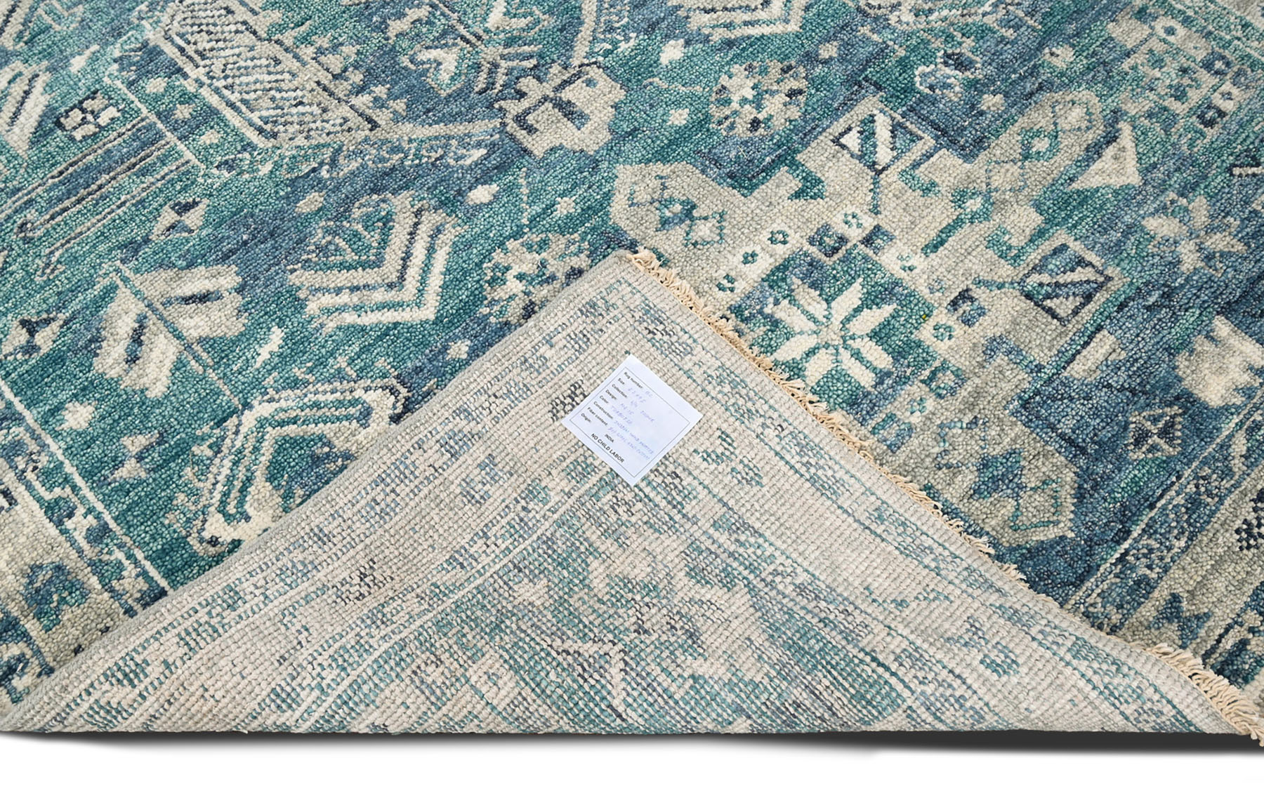 LoomBloom Multi Size Hand Knotted Wool Indo Oushak Area Rug Turquoise - Picture 30 of 130