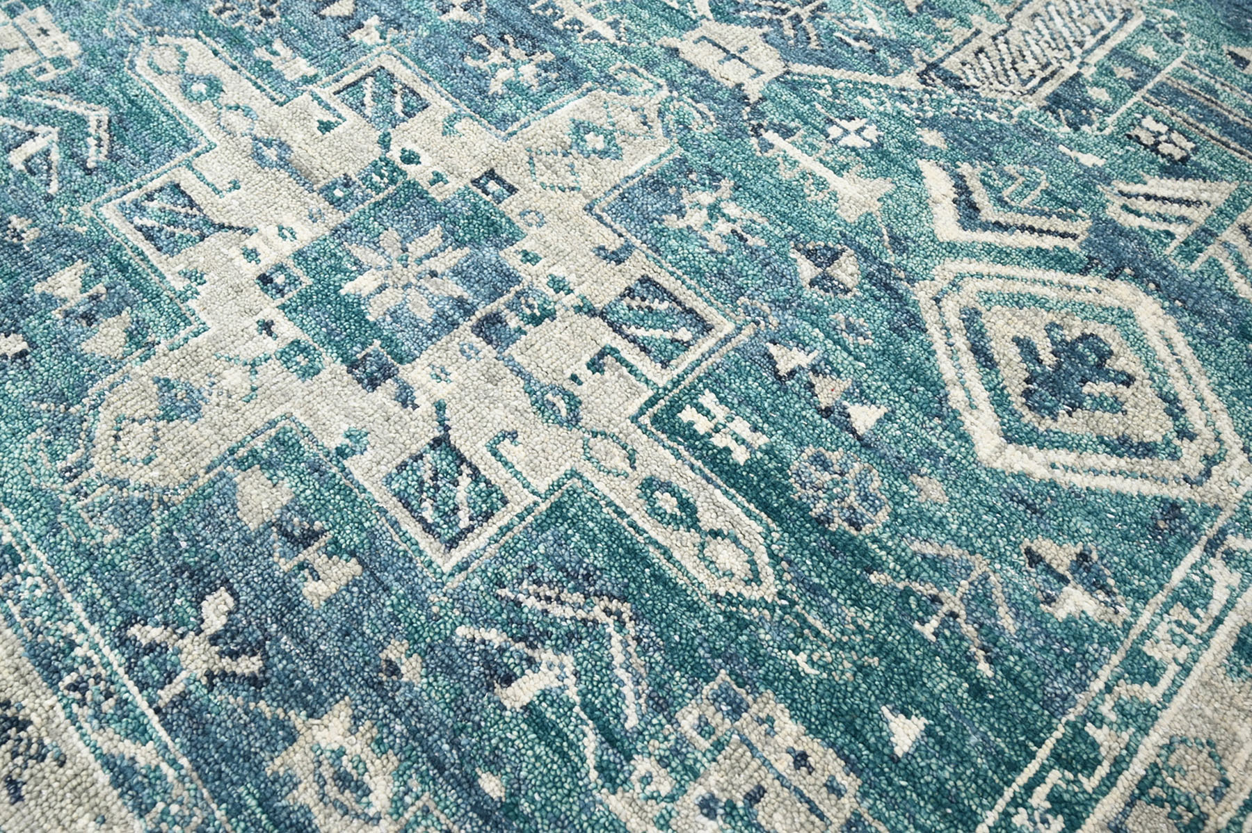 LoomBloom Multi Size Hand Knotted Wool Indo Oushak Area Rug Turquoise - Picture 26 of 130