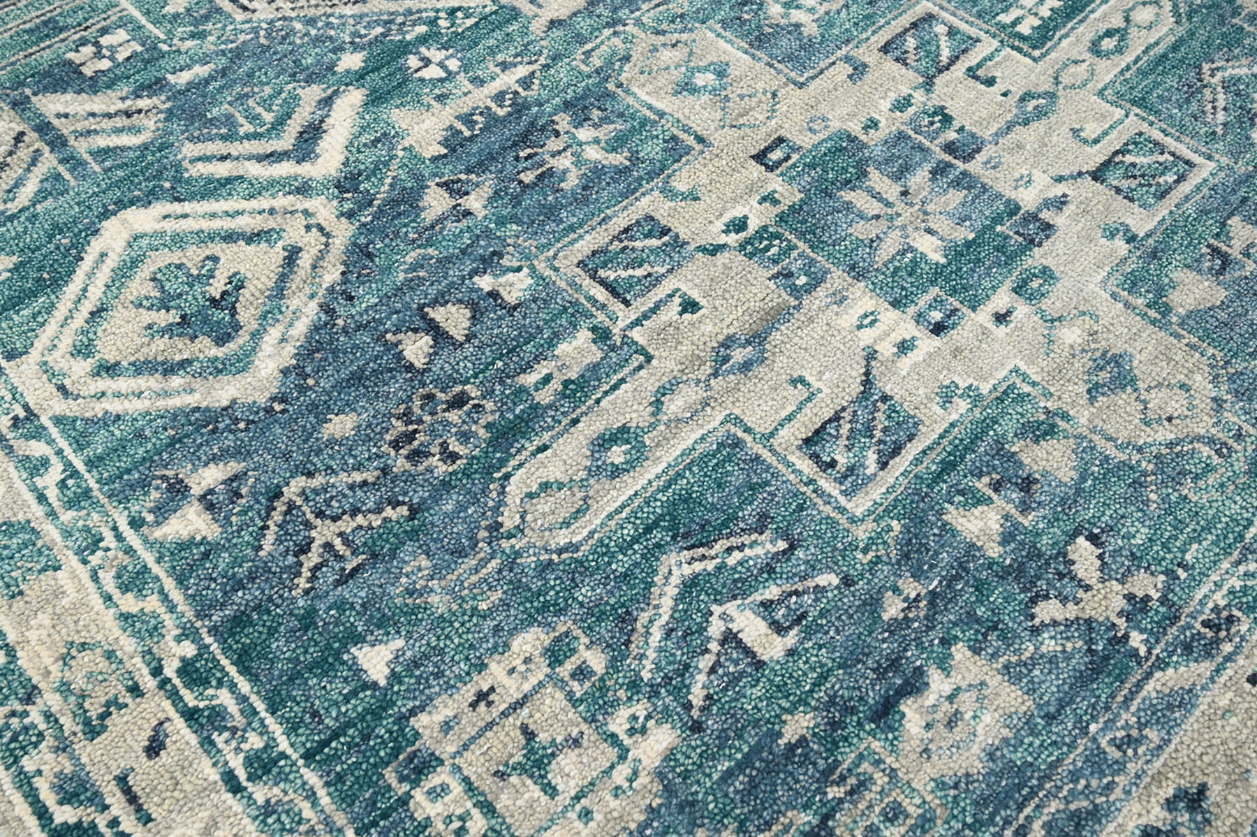 LoomBloom Multi Size Hand Knotted Wool Indo Oushak Area Rug Turquoise - Picture 114 of 130