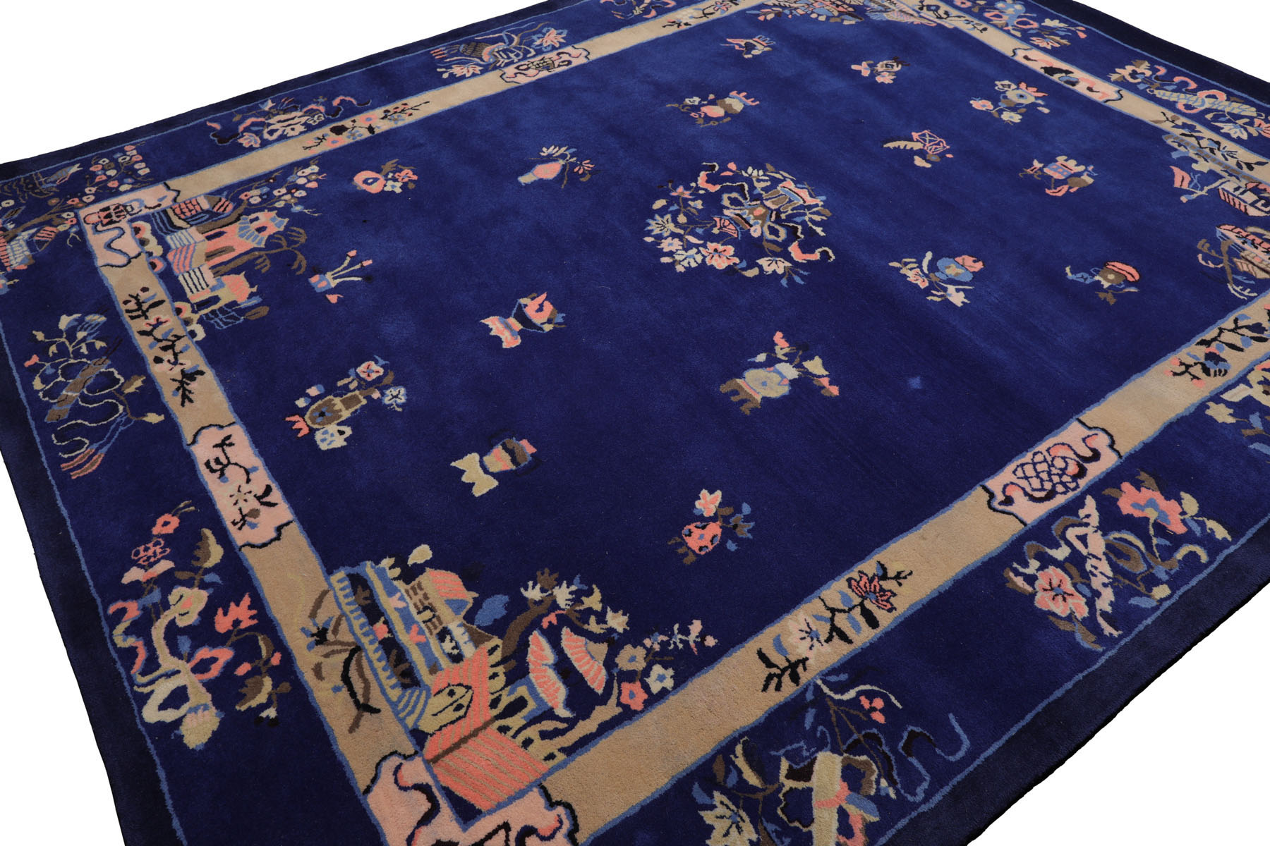 LoomBloom Multi Size Blue Hand Tufted Pictorial Art Deco New Zealand Wool Rug - Picture 29 of 30