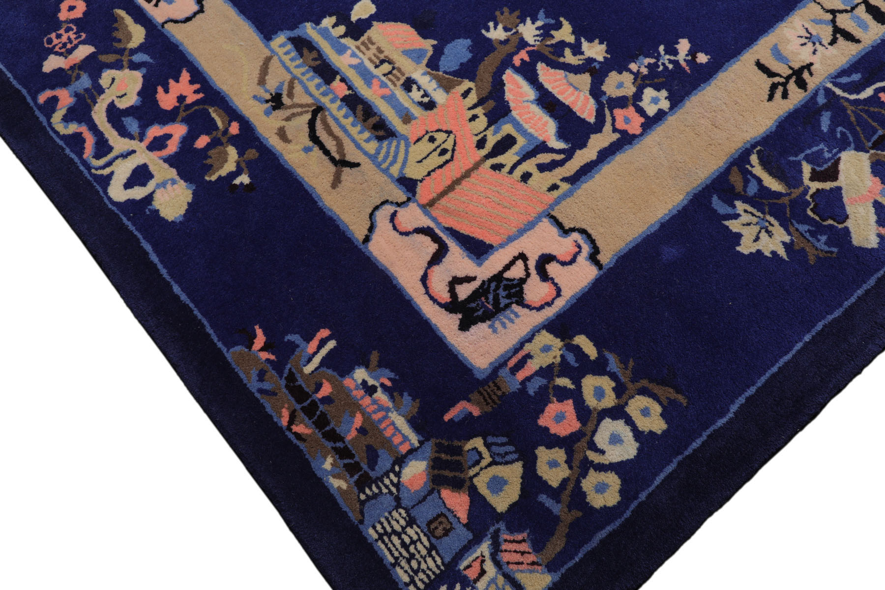 LoomBloom Multi Size Blue Hand Tufted Pictorial Art Deco New Zealand Wool Rug - Picture 28 of 30