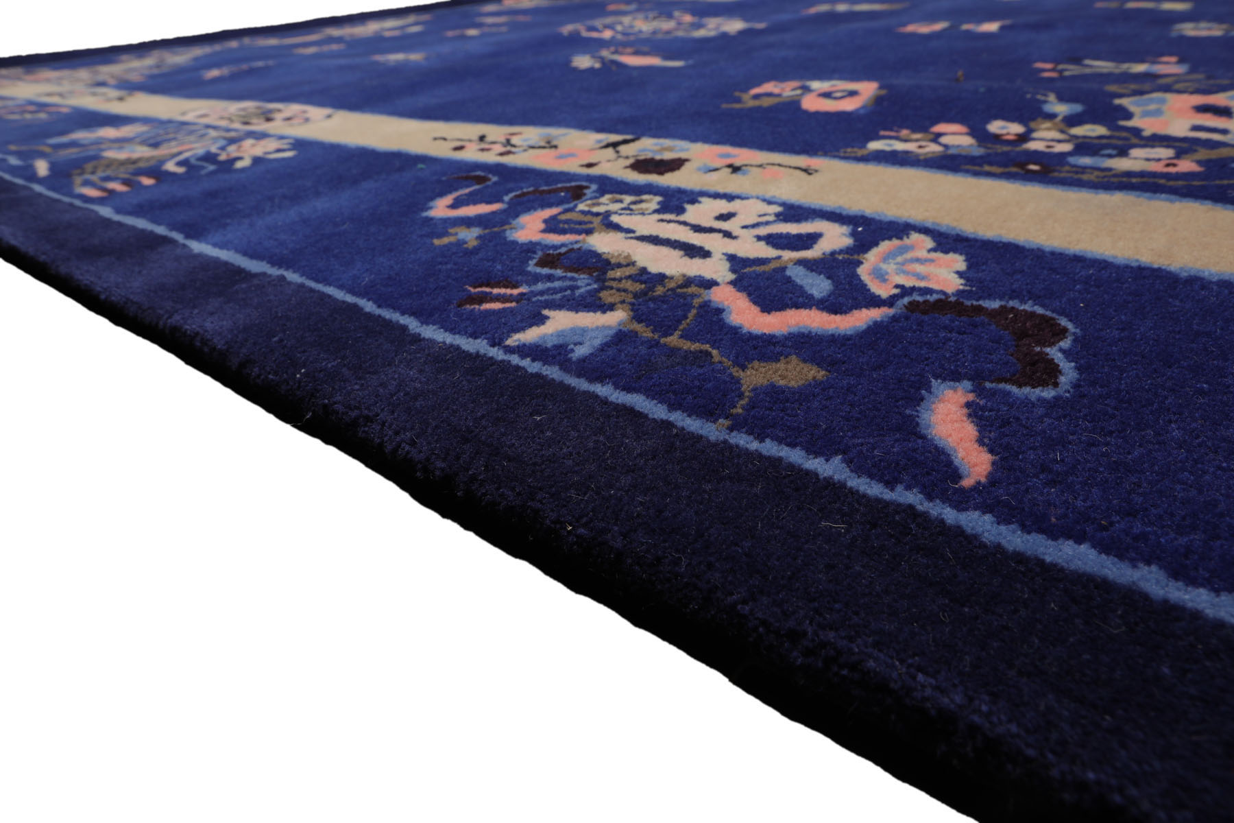 LoomBloom Multi Size Blue Hand Tufted Pictorial Art Deco New Zealand Wool Rug - Picture 25 of 30