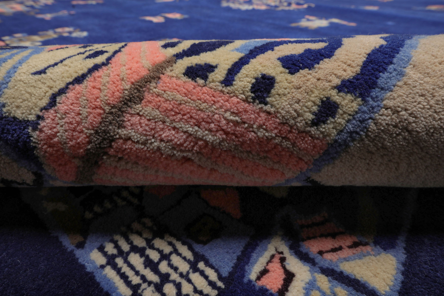 LoomBloom Multi Size Blue Hand Tufted Pictorial Art Deco New Zealand Wool Rug - Picture 24 of 30