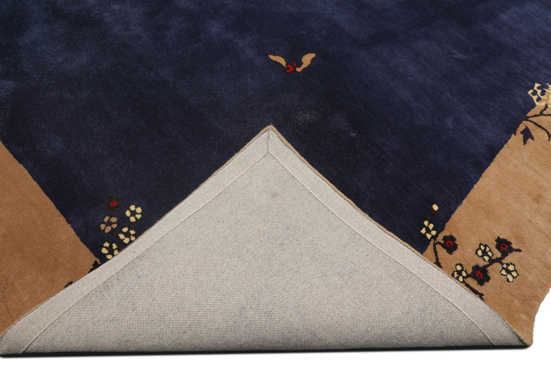 LoomBloom Multi Size Navy Hand Tufted Vase Art Deco New Zealand Wool Rug - Picture 14 of 30