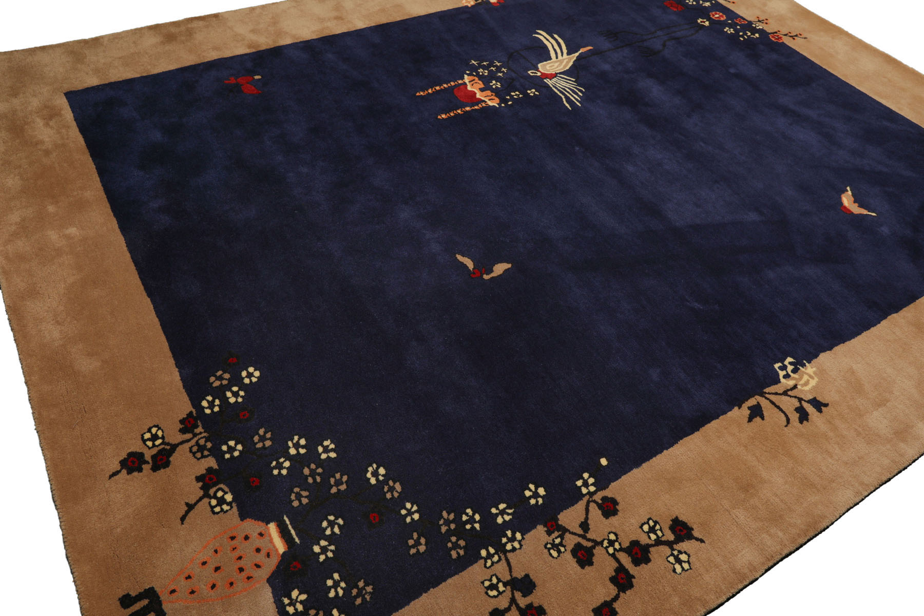 LoomBloom Multi Size Navy Hand Tufted Vase Art Deco New Zealand Wool Rug - Picture 29 of 30