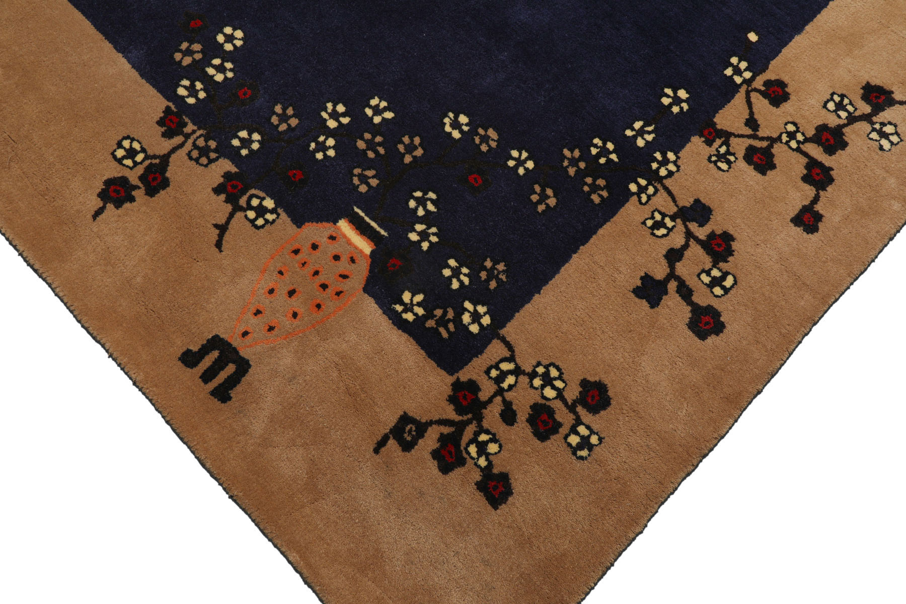 LoomBloom Multi Size Navy Hand Tufted Vase Art Deco New Zealand Wool Rug - Picture 27 of 30