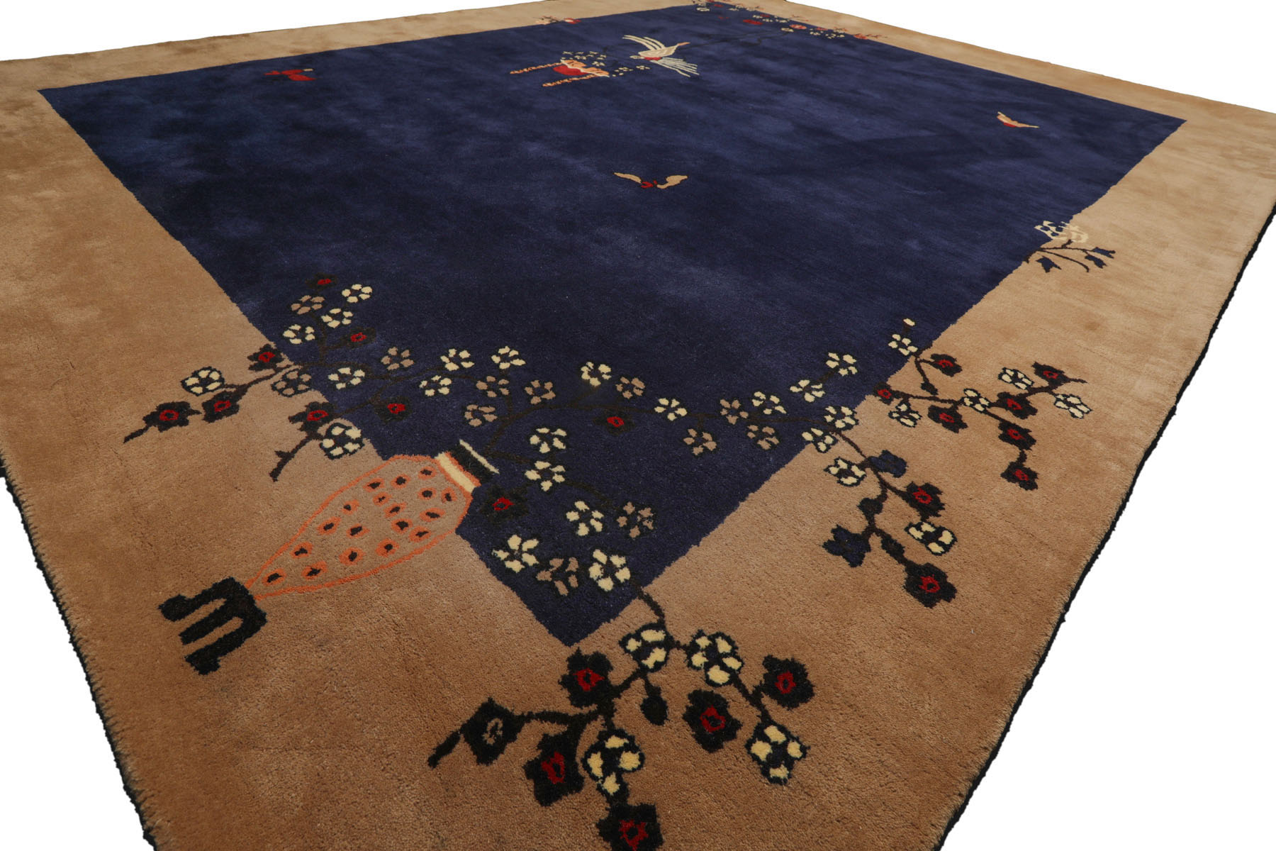 LoomBloom Multi Size Navy Hand Tufted Vase Art Deco New Zealand Wool Rug - Picture 25 of 30