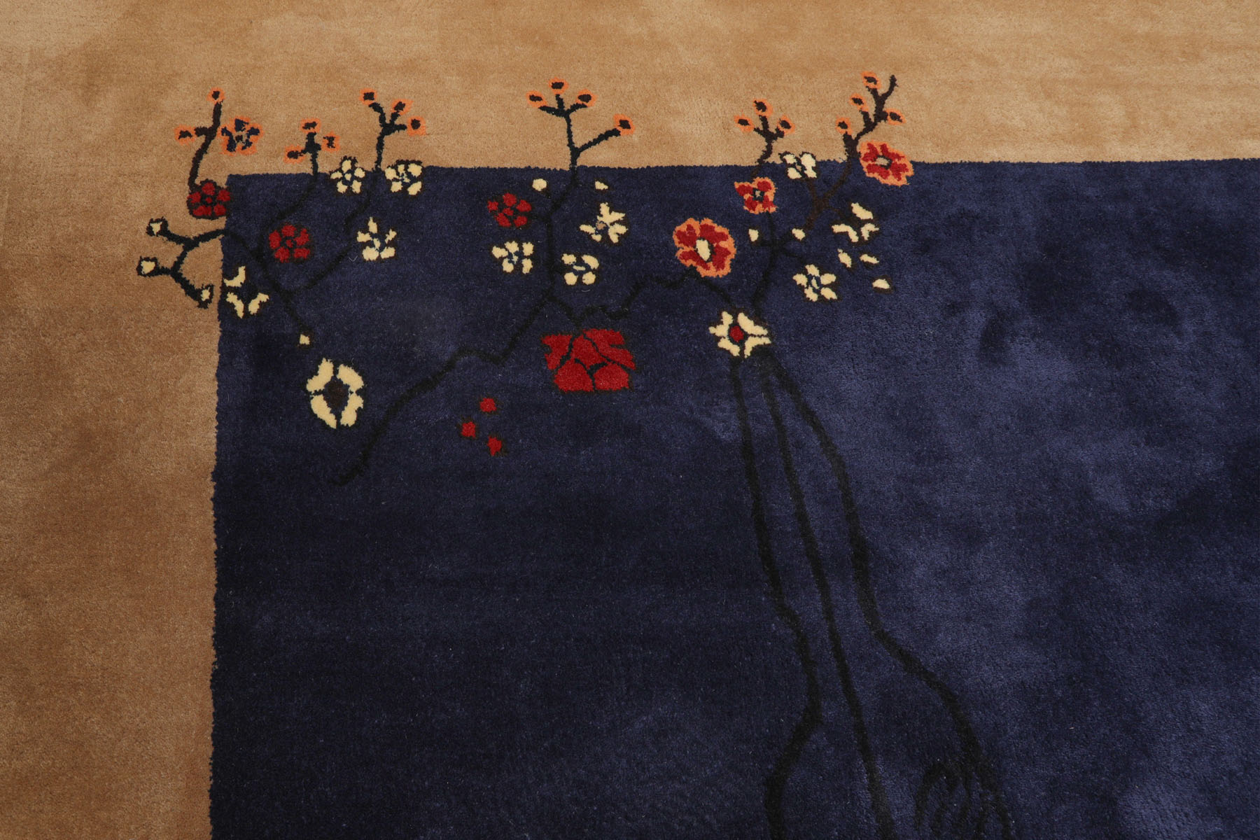 LoomBloom Multi Size Navy Hand Tufted Vase Art Deco New Zealand Wool Rug - Picture 23 of 30