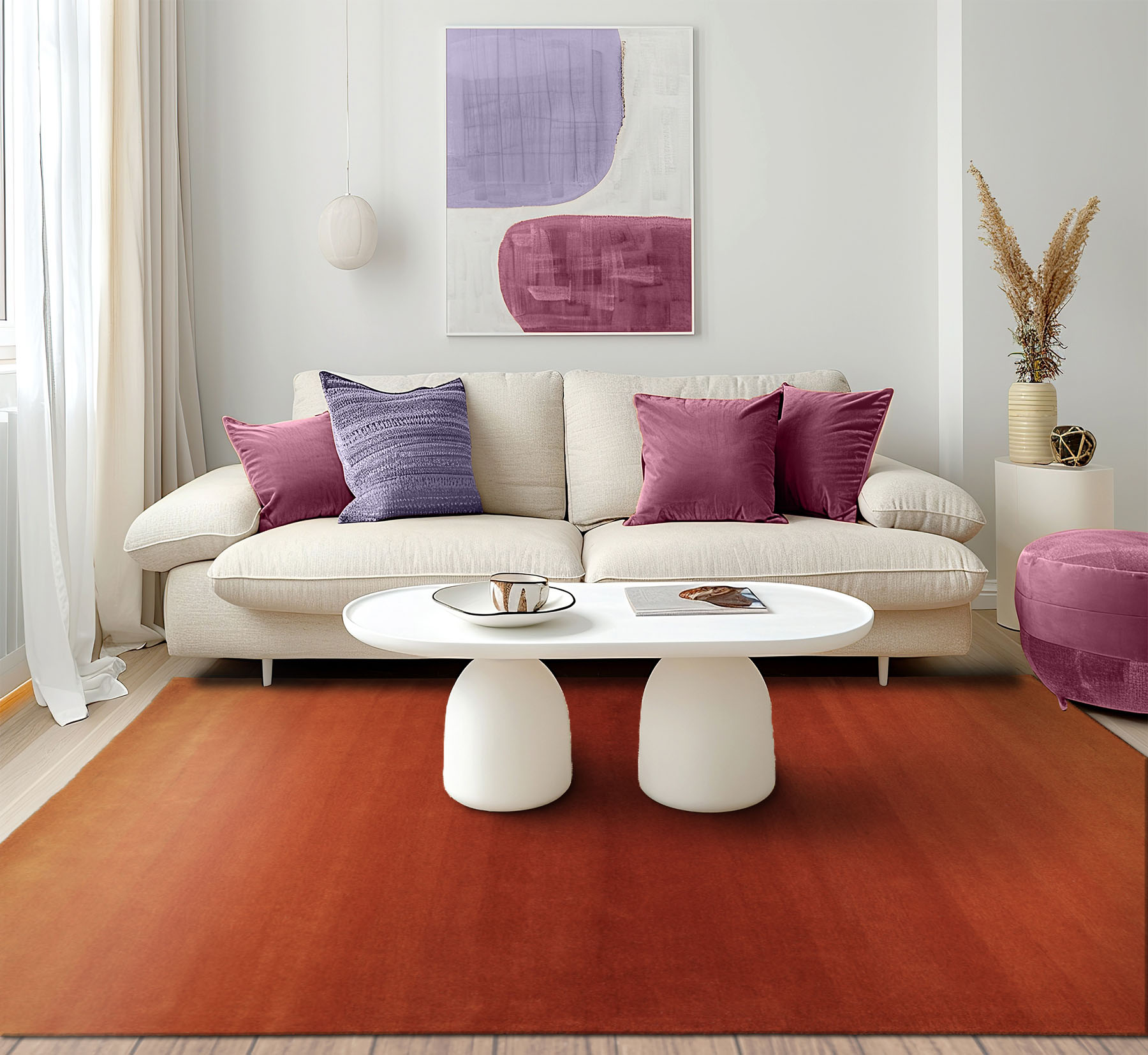 MODERN OMBRE DESIGNER ORANGE Multi Sizes LoomBloom Hand Tufted Wool Area Rug - Picture 19 of 36