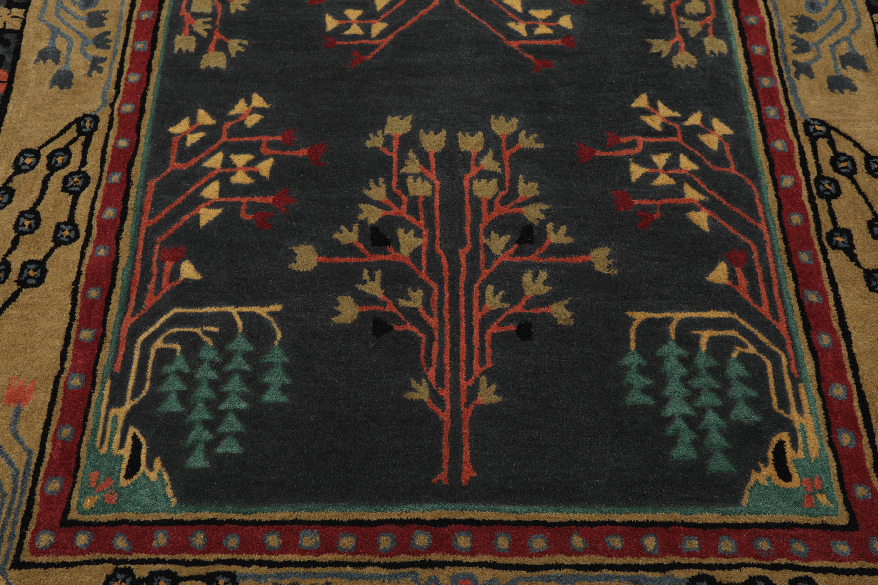 Graphite Hand Tufted Wool Donegal LoomBloom Multi Sizes Arts & Crafts Area Rug - Picture 27 of 30