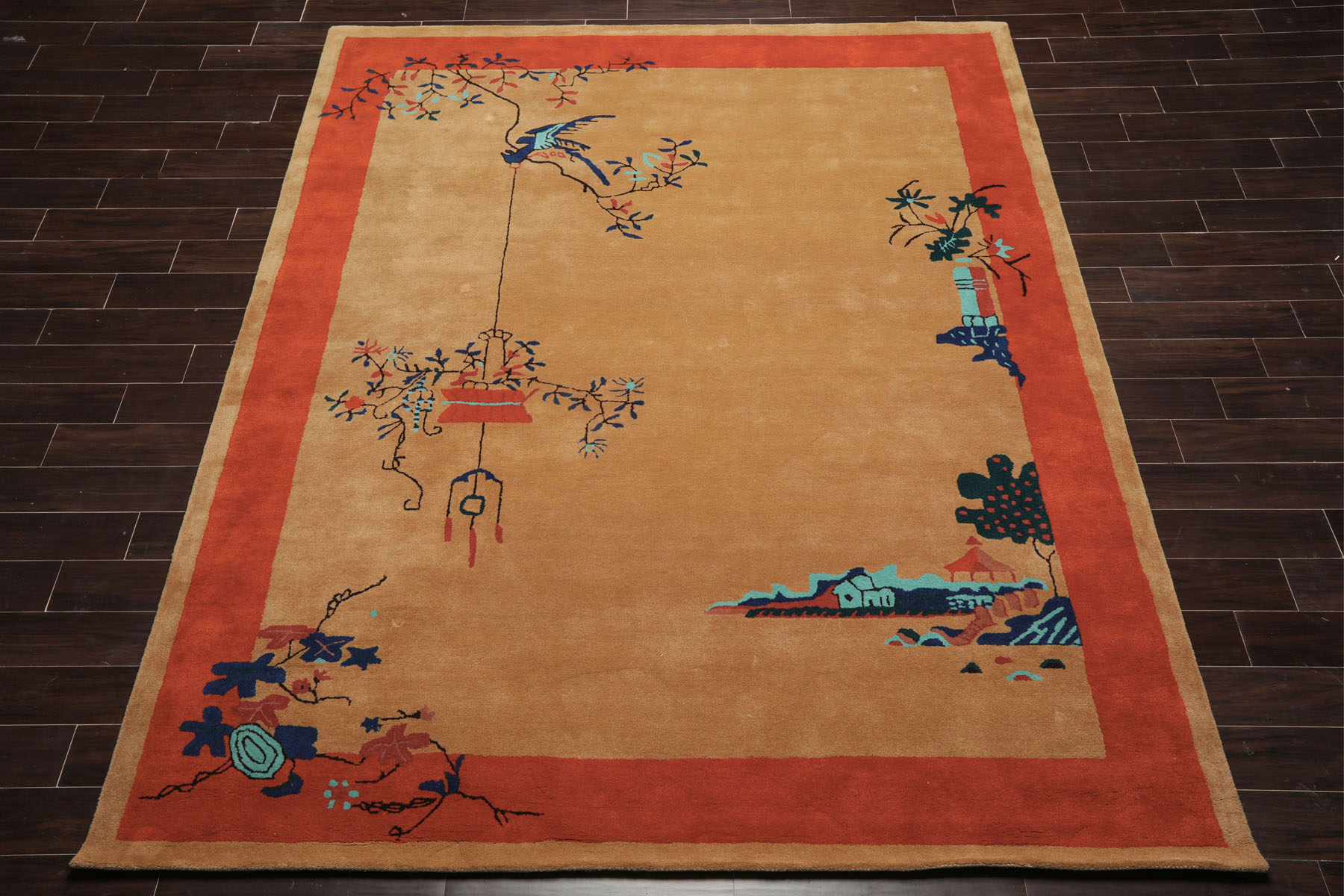 Multi Size Multi Color Hand Tufted Chinese Art Deco New Zealand Wool Area Rug