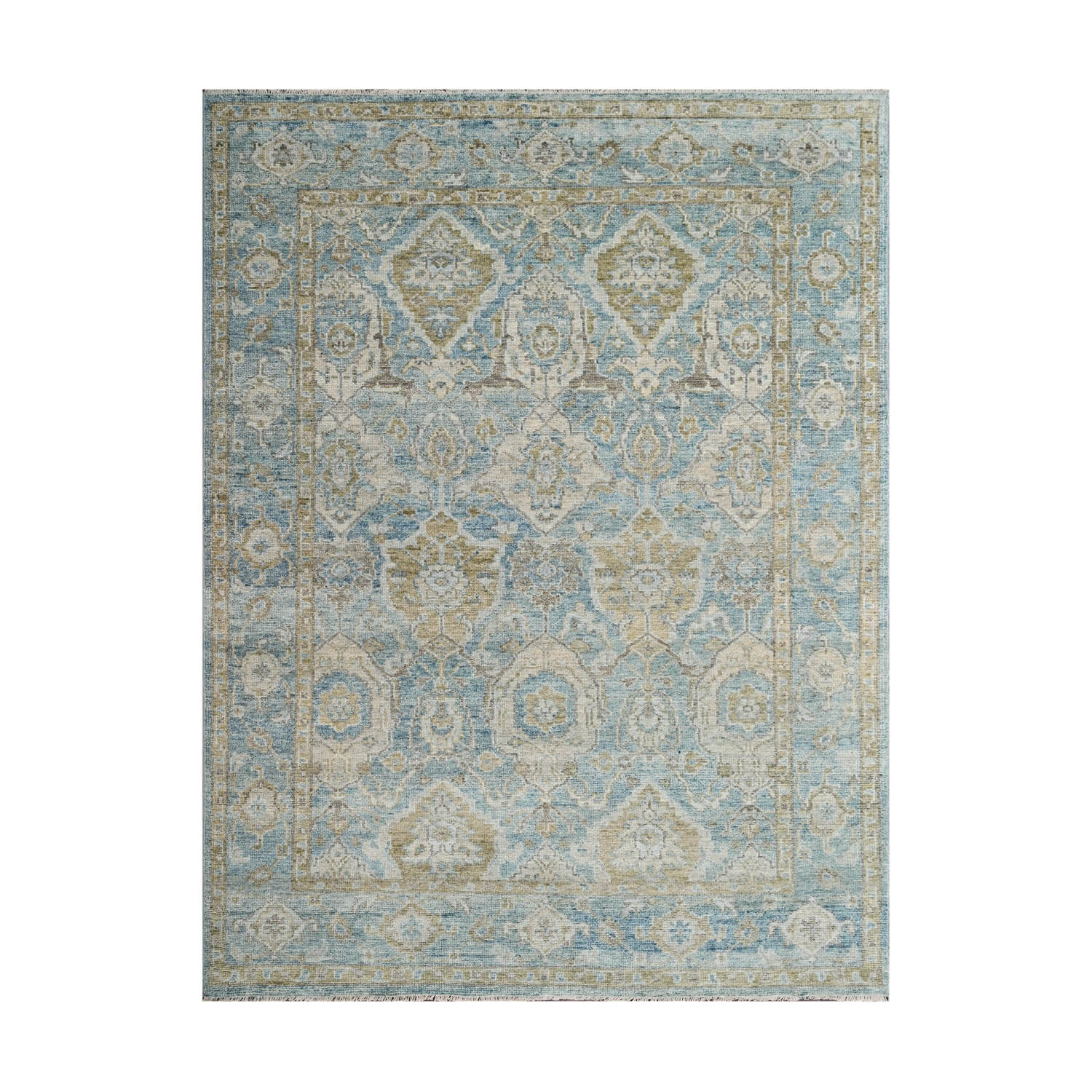 Tappeto tradizionale in lana Oushak con annodamento a mano LoomBloom Aqua multitaglia zona orientale - Foto 43 di 51