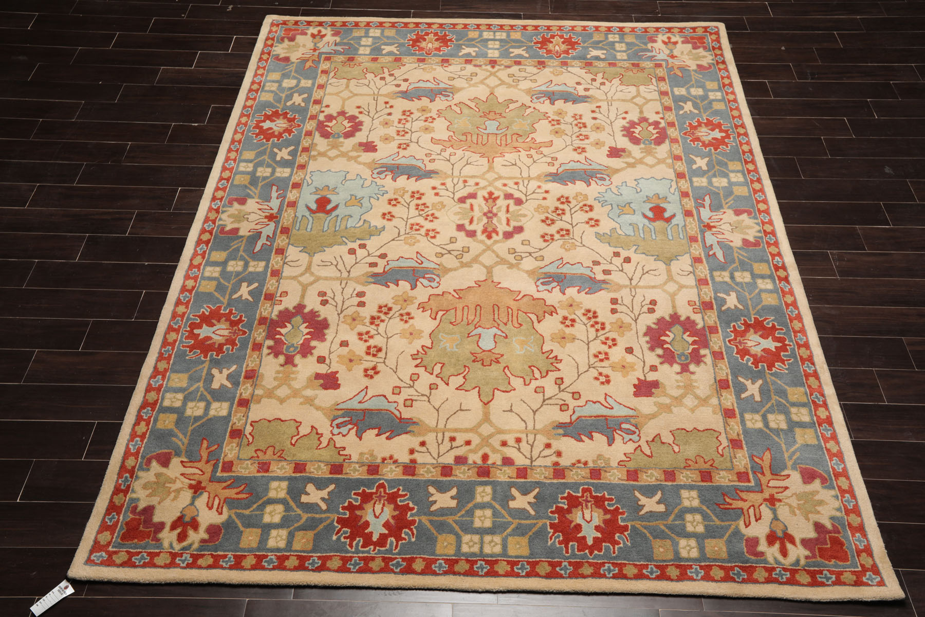 Multi Size Beige Hand Tufted Traditional Arts & Crafts Wool Area Rug - Picture 20 of 30