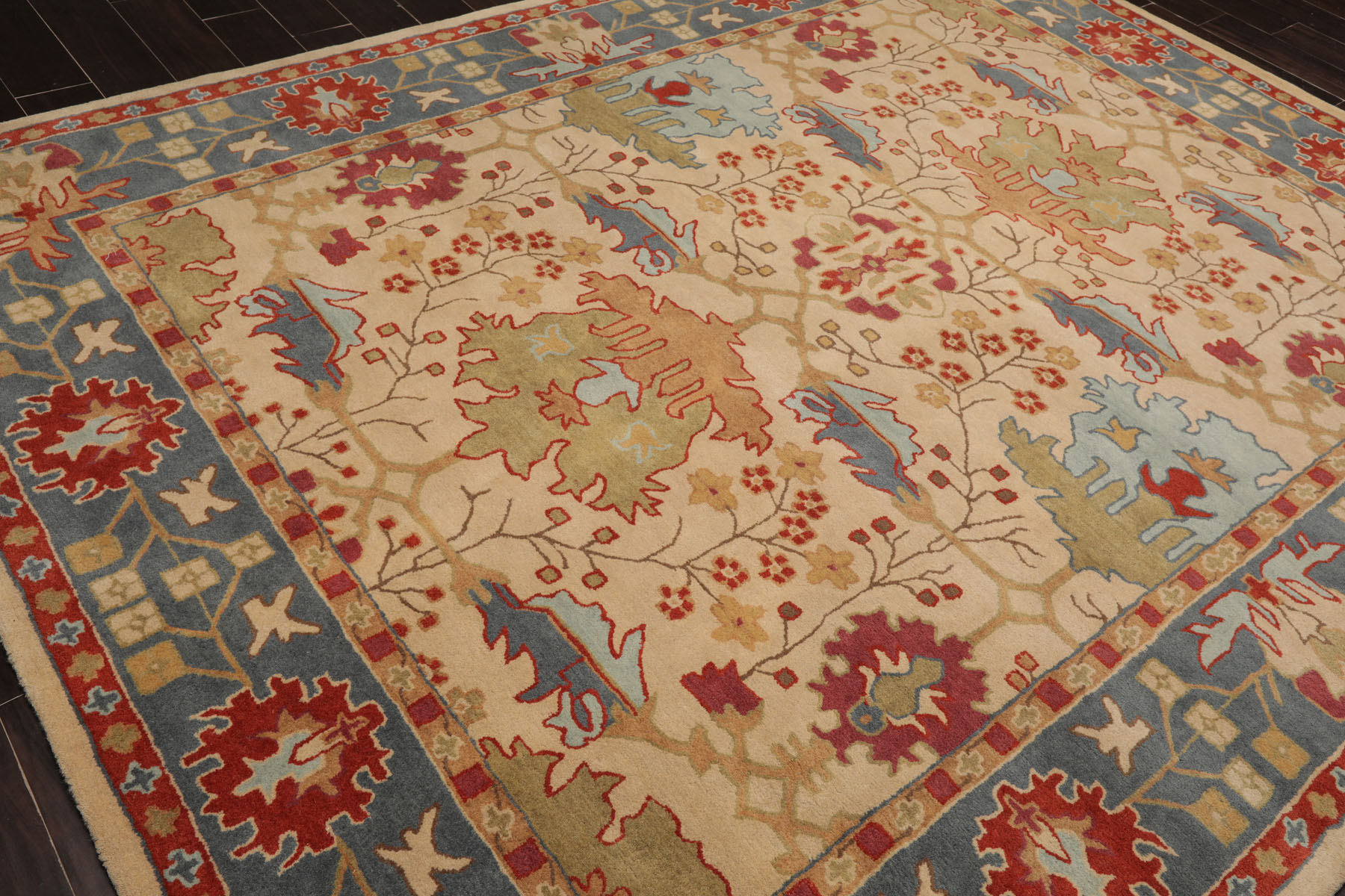Multi Size Beige Hand Tufted Traditional Arts & Crafts Wool Area Rug - Picture 19 of 30