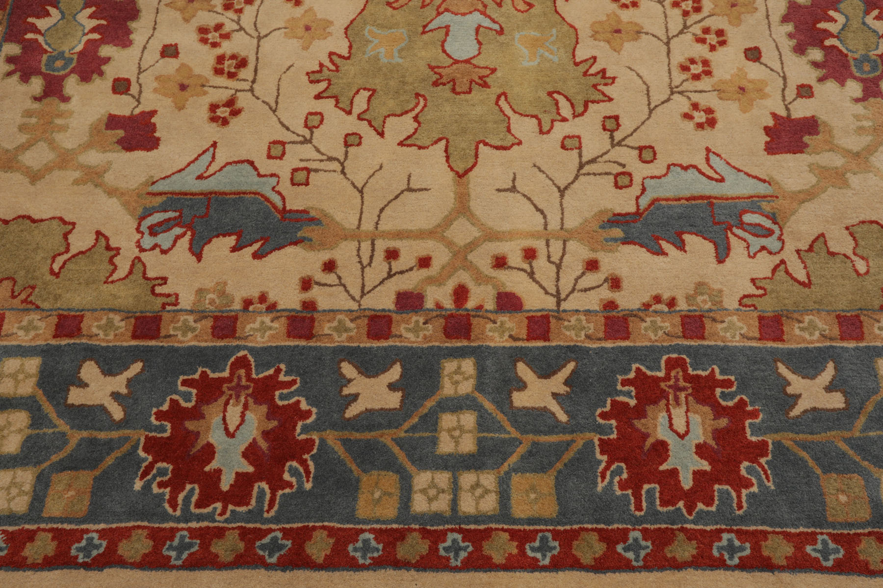 Multi Size Beige Hand Tufted Traditional Arts & Crafts Wool Area Rug - Picture 17 of 30