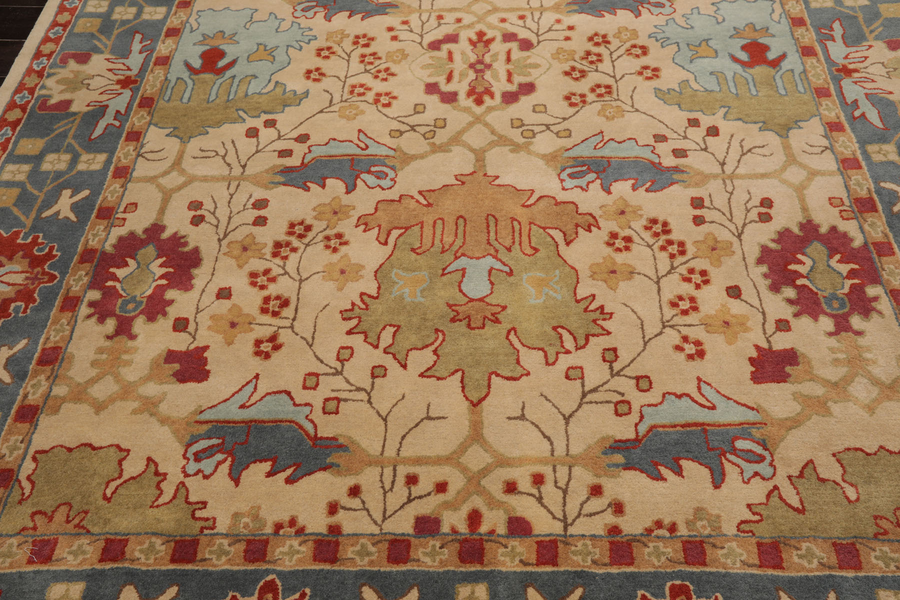 Multi Size Beige Hand Tufted Traditional Arts & Crafts Wool Area Rug - Picture 28 of 30