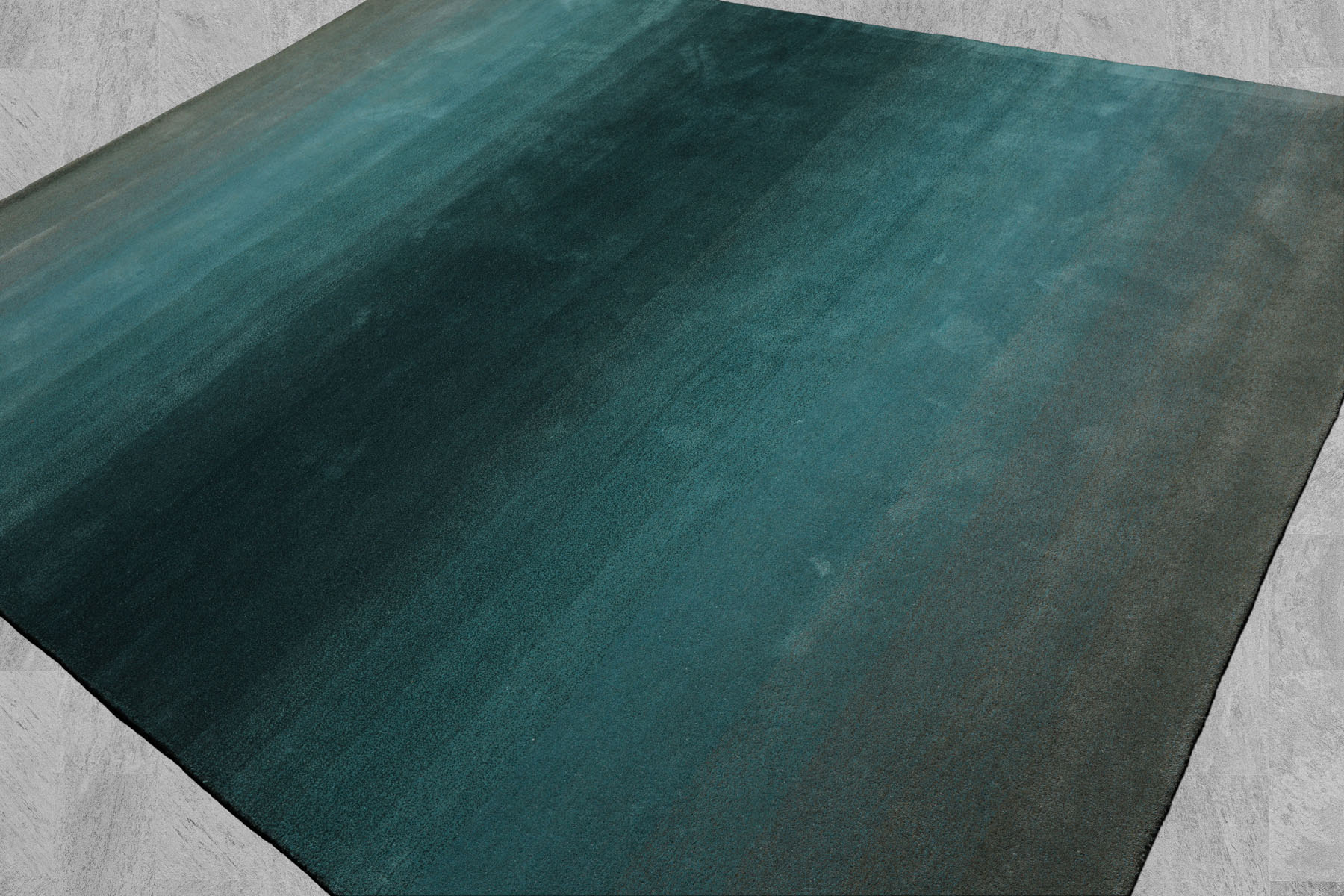 Multi Size Ombre Teal Wool Hand Tufted Contemporary Area Rug - Picture 25 of 36