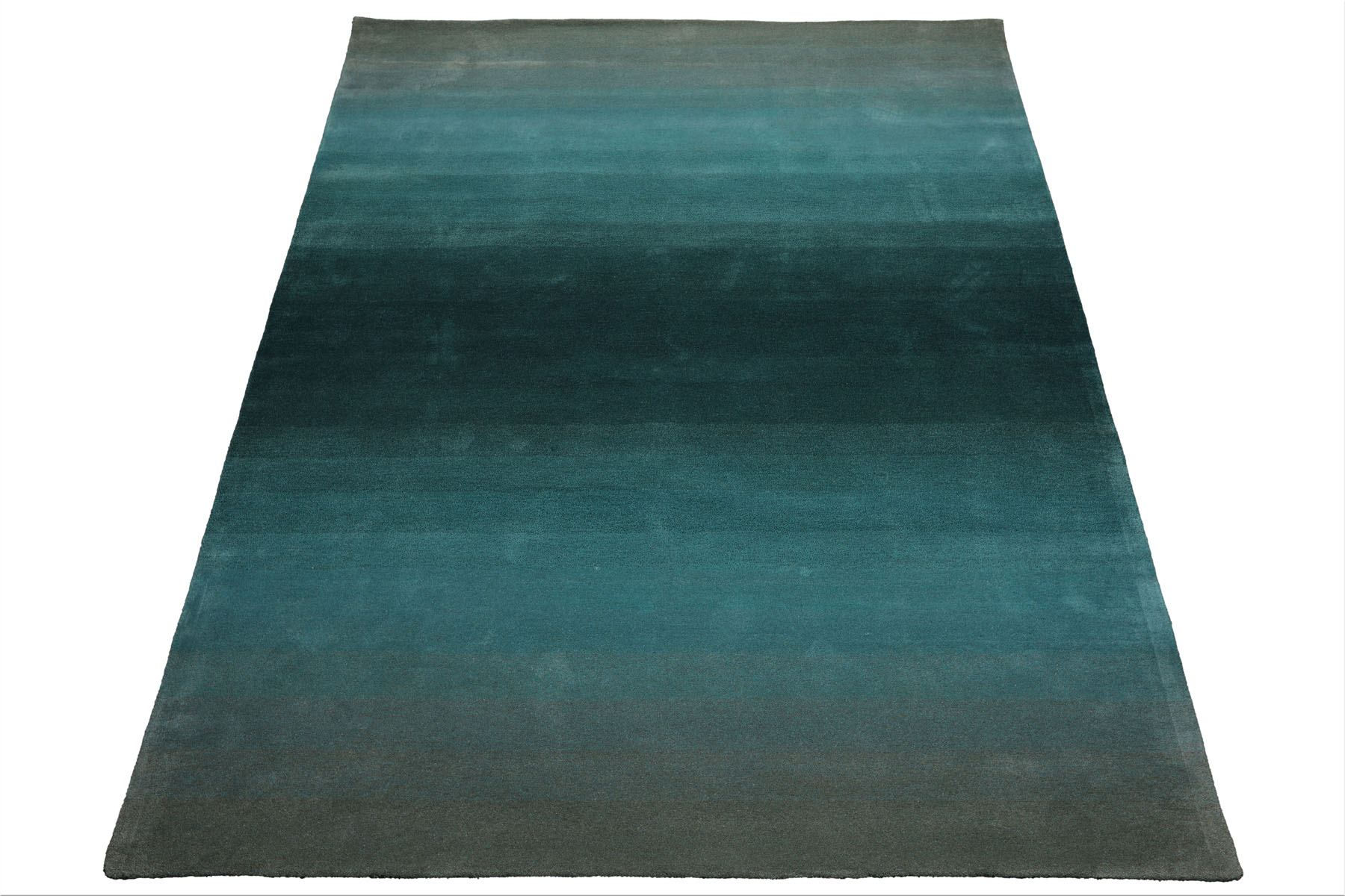 Multi Size Ombre Teal Wool Hand Tufted Contemporary Area Rug - Picture 36 of 36