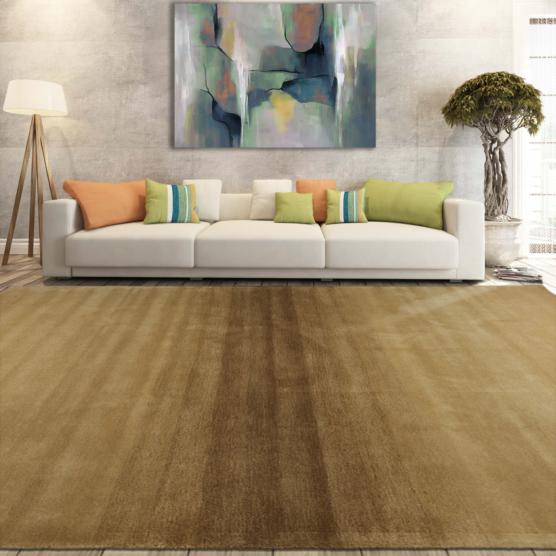 Multi Size Pistacchio Ombre Wool Hand Tufted Contemporary Area Rug - Picture 17 of 36