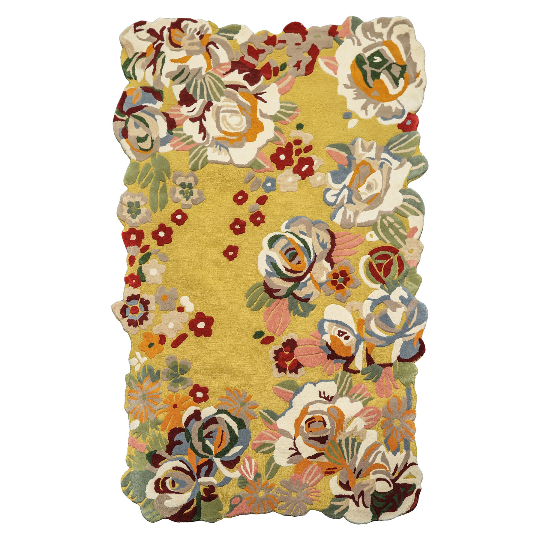 Multi Size Multi Color Hand Tufted Wool Cut Plush Pile Irregular Shape Rug