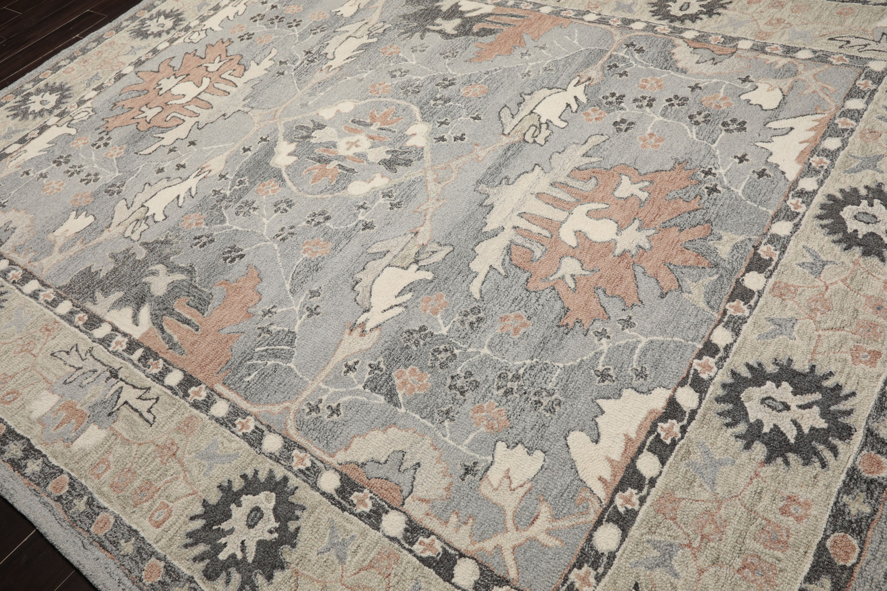 Multi Size Gray Hand Hooked Handmade Transitional Arts & Crafts Wool Area Rug - Picture 29 of 50