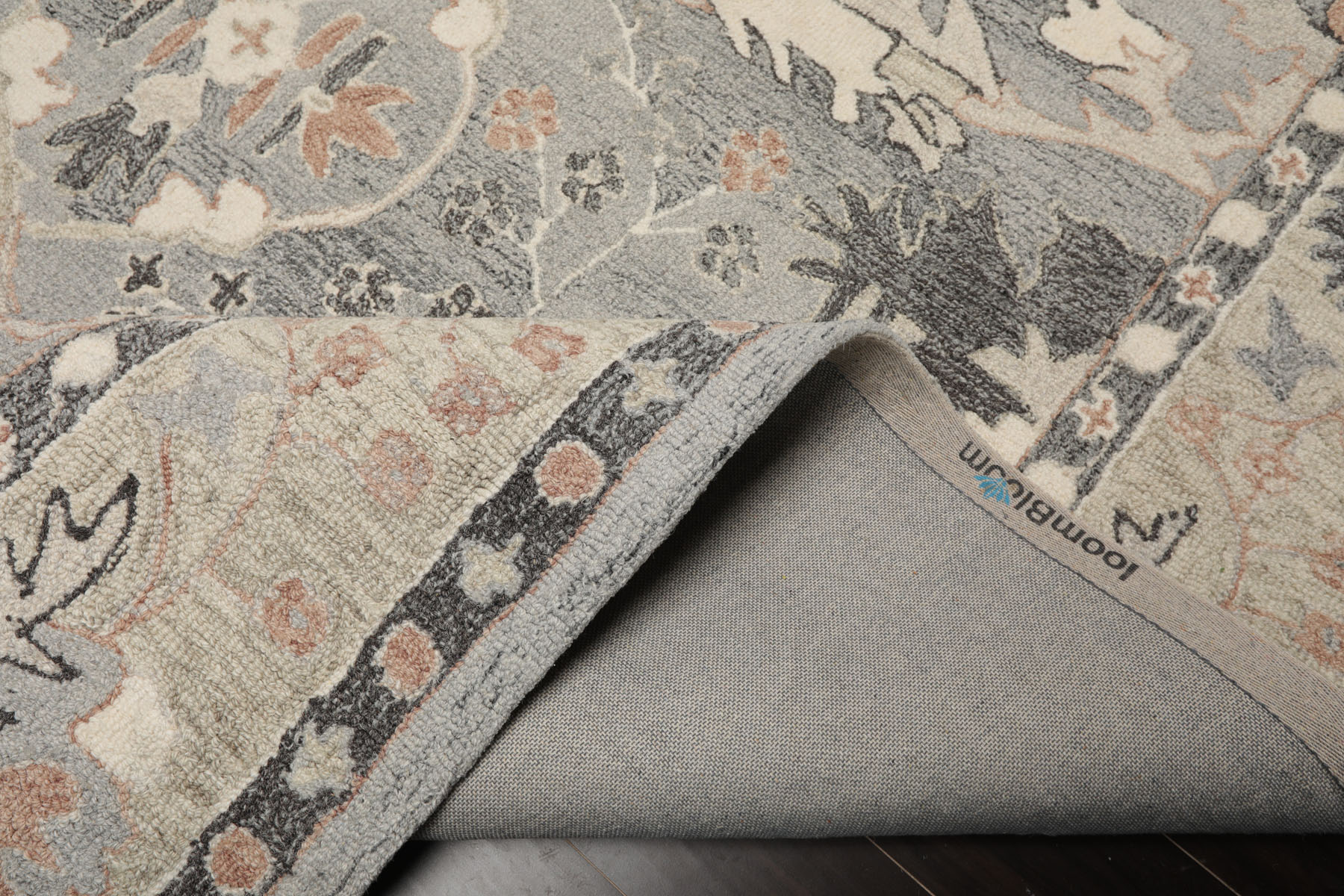 Multi Size Gray Hand Hooked Handmade Transitional Arts & Crafts Wool Area Rug - Picture 27 of 50