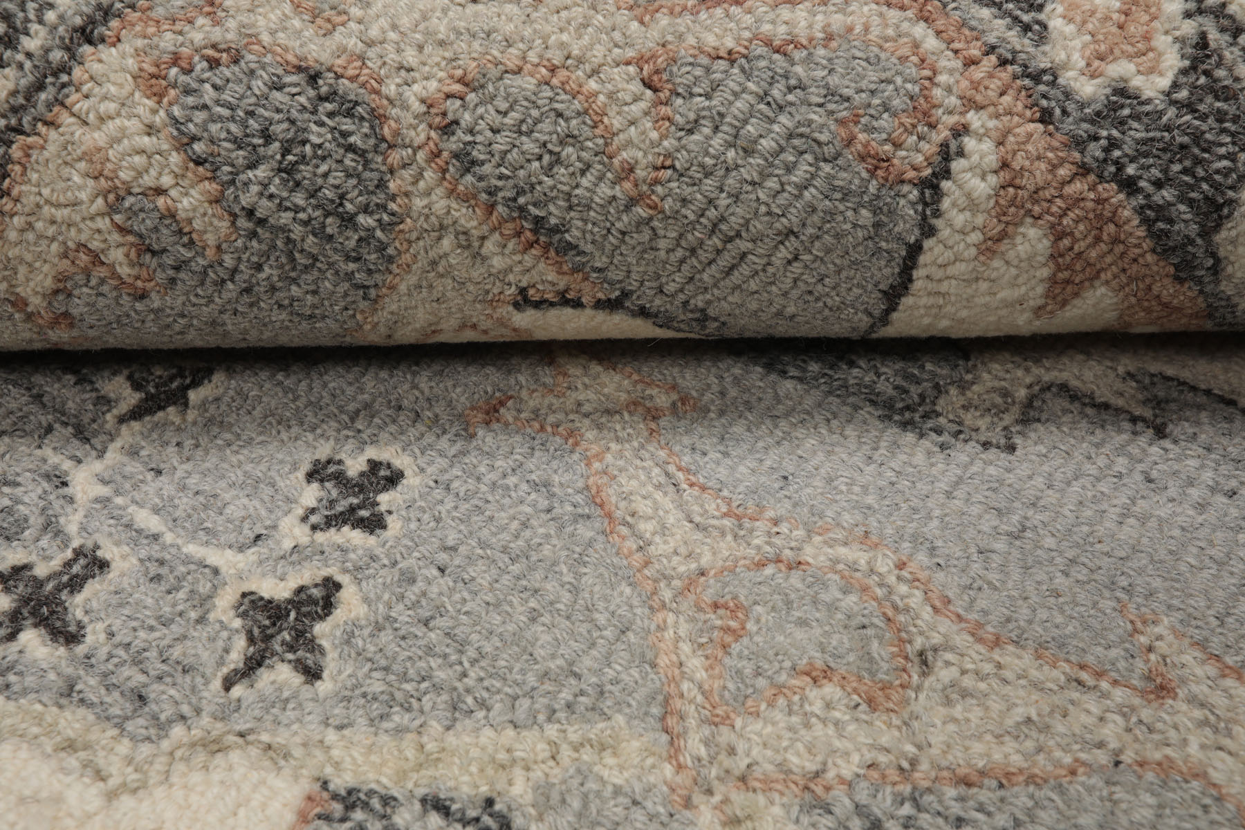 Multi Size Gray Hand Hooked Handmade Transitional Arts & Crafts Wool Area Rug - Picture 26 of 50