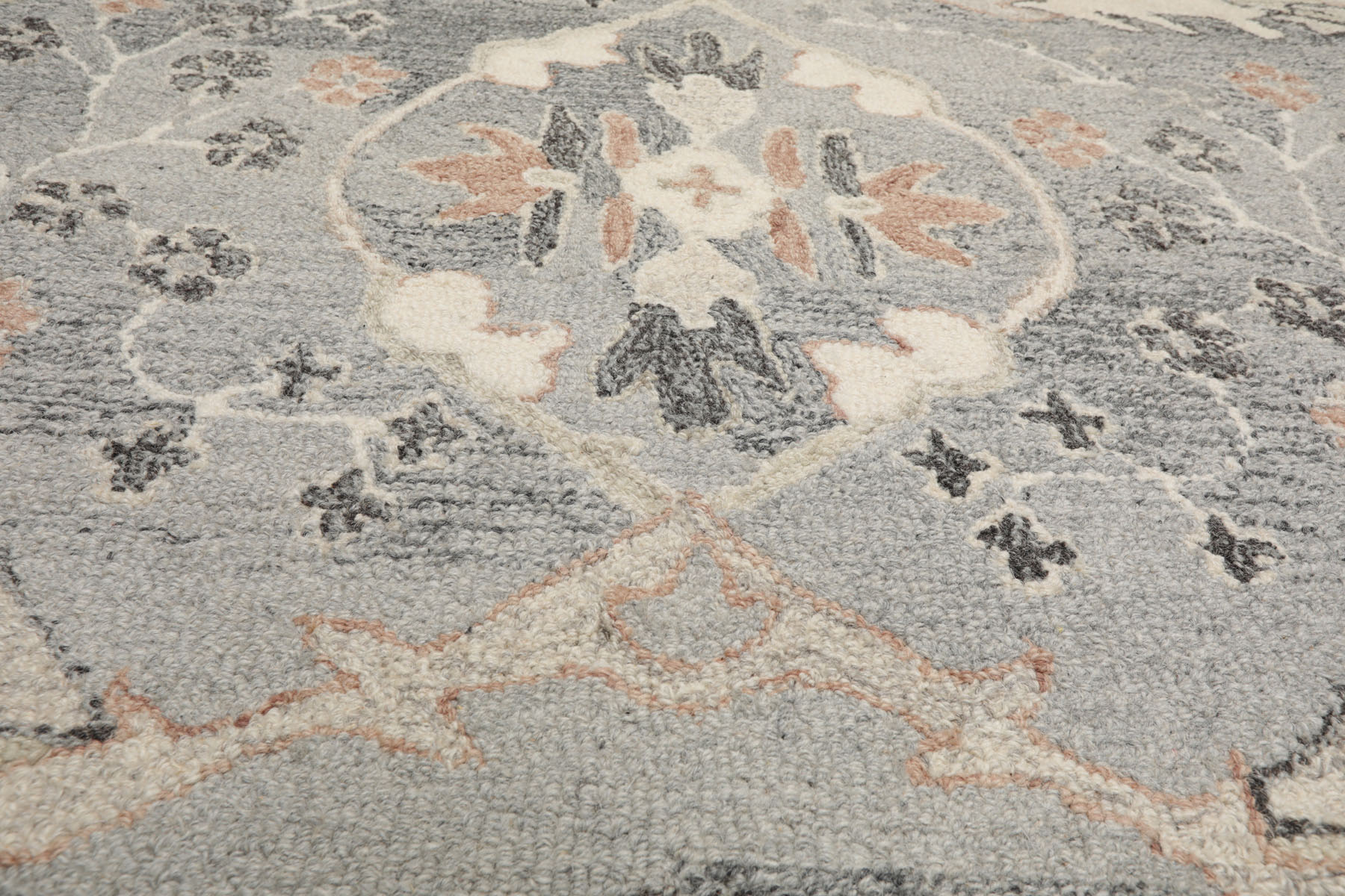 Multi Size Gray Hand Hooked Handmade Transitional Arts & Crafts Wool Area Rug - Picture 34 of 50