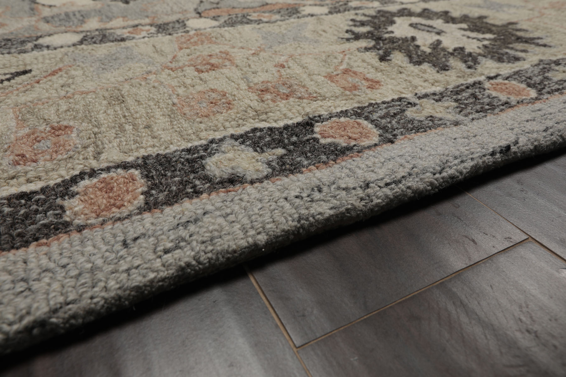 Multi Size Gray Hand Hooked Handmade Transitional Arts & Crafts Wool Area Rug - Picture 33 of 50