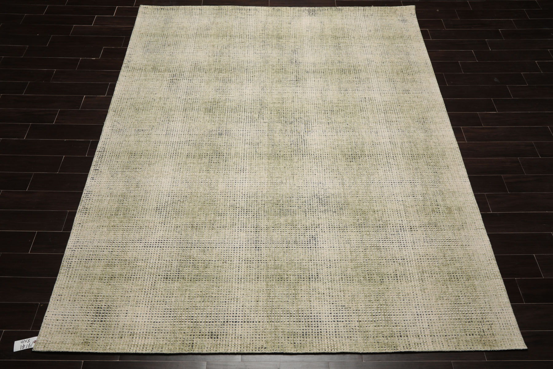 Tappeto contemporaneo LoomBloom multitaglia a quadri 100% lana gancio a mano salvia avorio - Foto 30 di 30