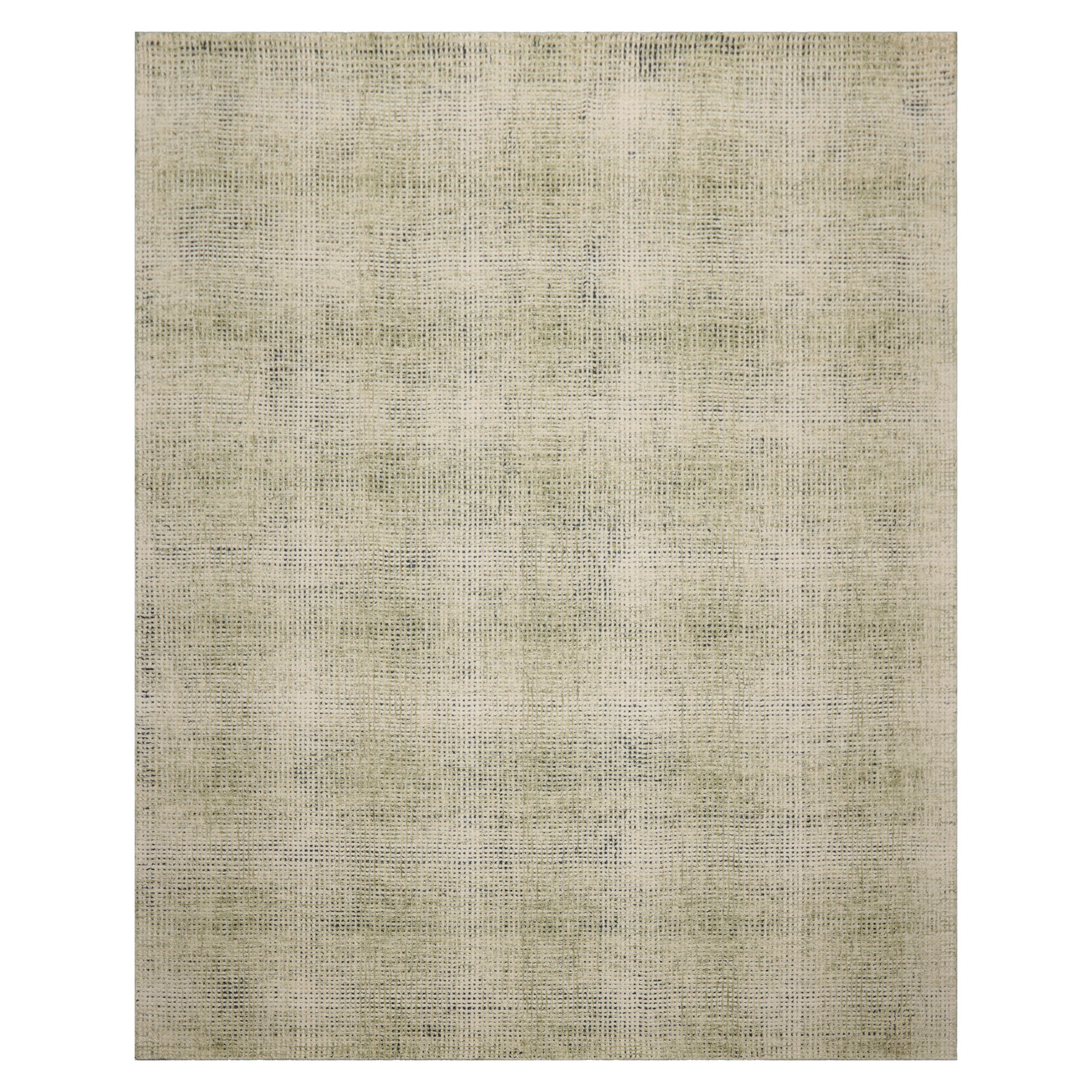 Tappeto contemporaneo LoomBloom multitaglia a quadri 100% lana gancio a mano salvia avorio - Foto 22 di 30