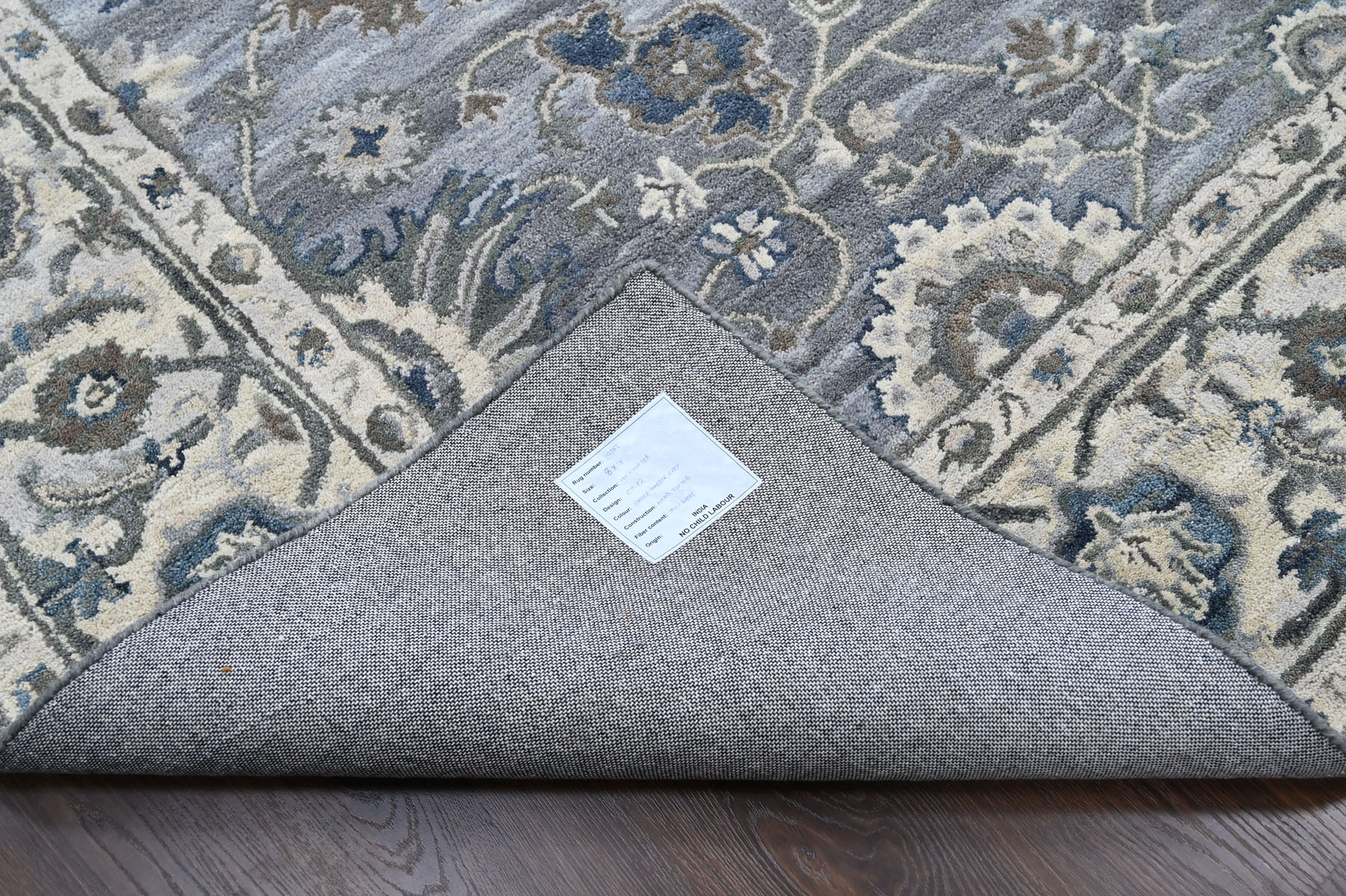 Multi Size Light Blue Hand Tufted Handmade Modern Floral Wool Oriental Area Rug - Picture 30 of 30