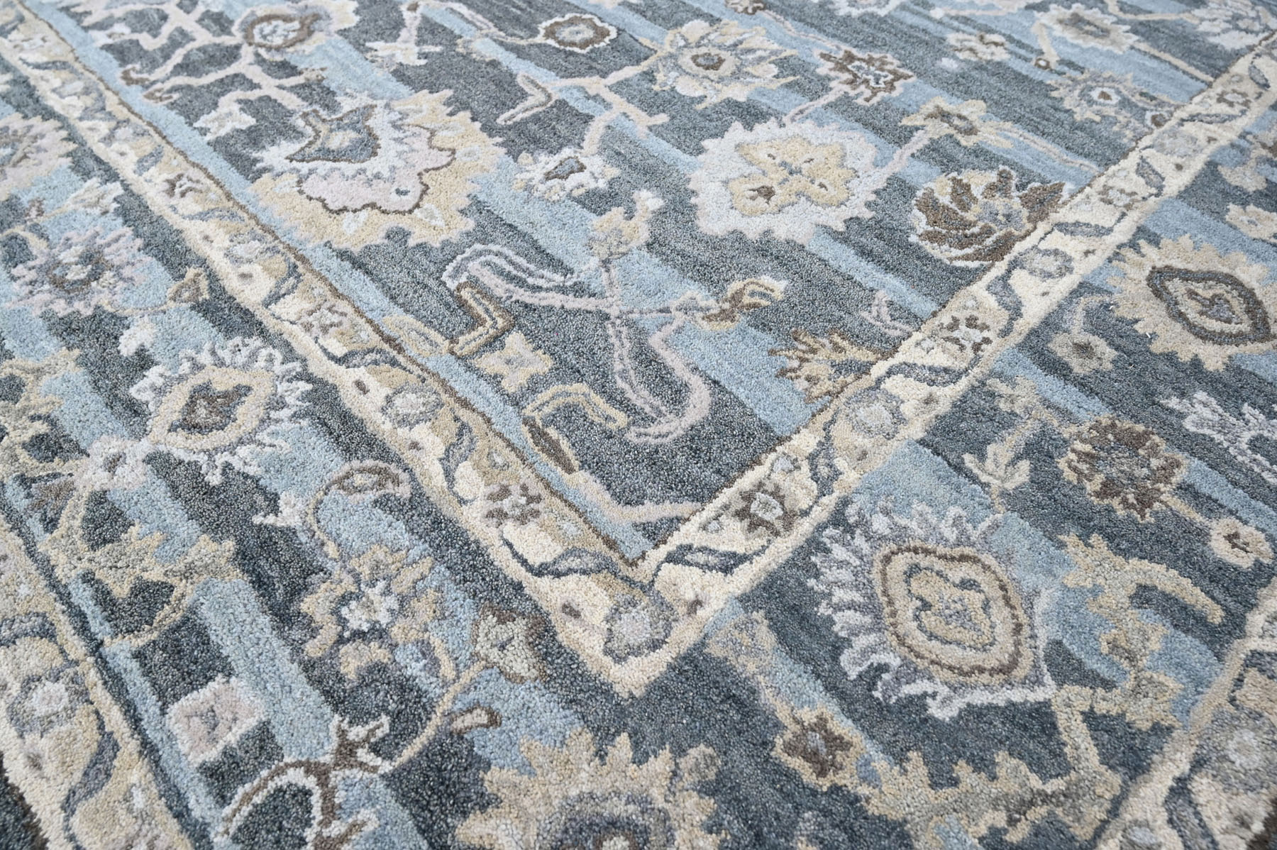 Multi Size  Blue Hand Tufted Handmade Modern  Floral Wool  Oriental Area Rug - Picture 16 of 30