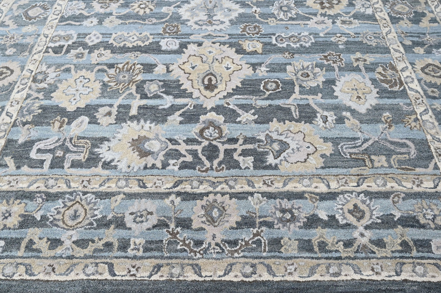 Multi Size  Blue Hand Tufted Handmade Modern  Floral Wool  Oriental Area Rug - Picture 15 of 30