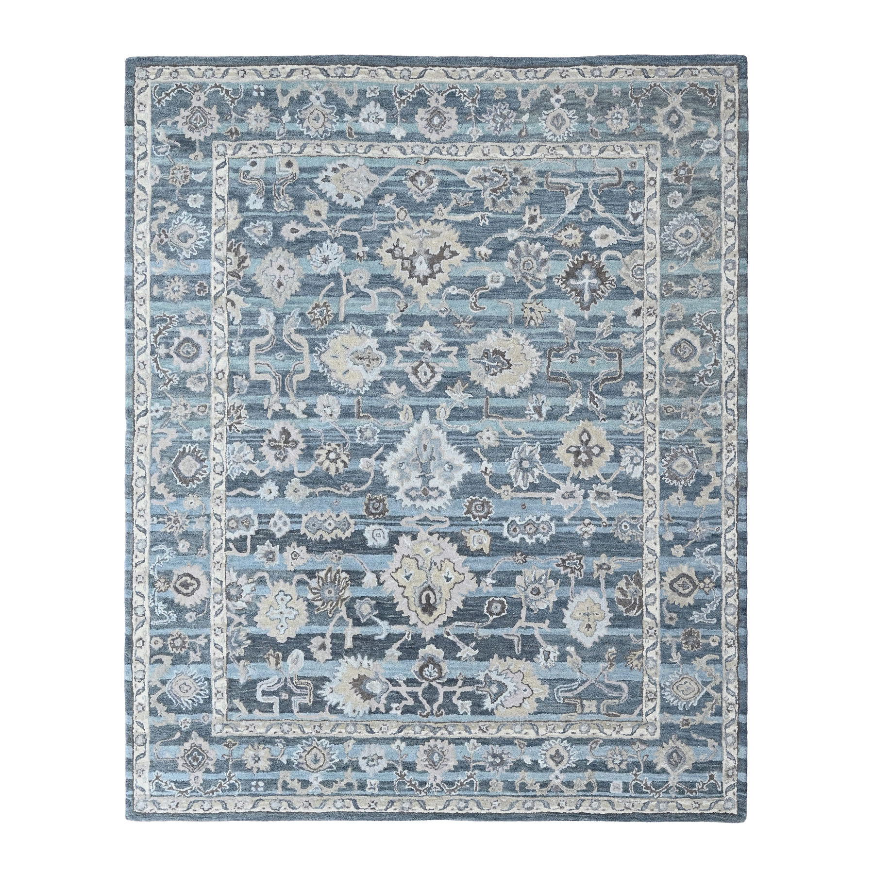 Multi Size  Blue Hand Tufted Handmade Modern  Floral Wool  Oriental Area Rug - Picture 22 of 30