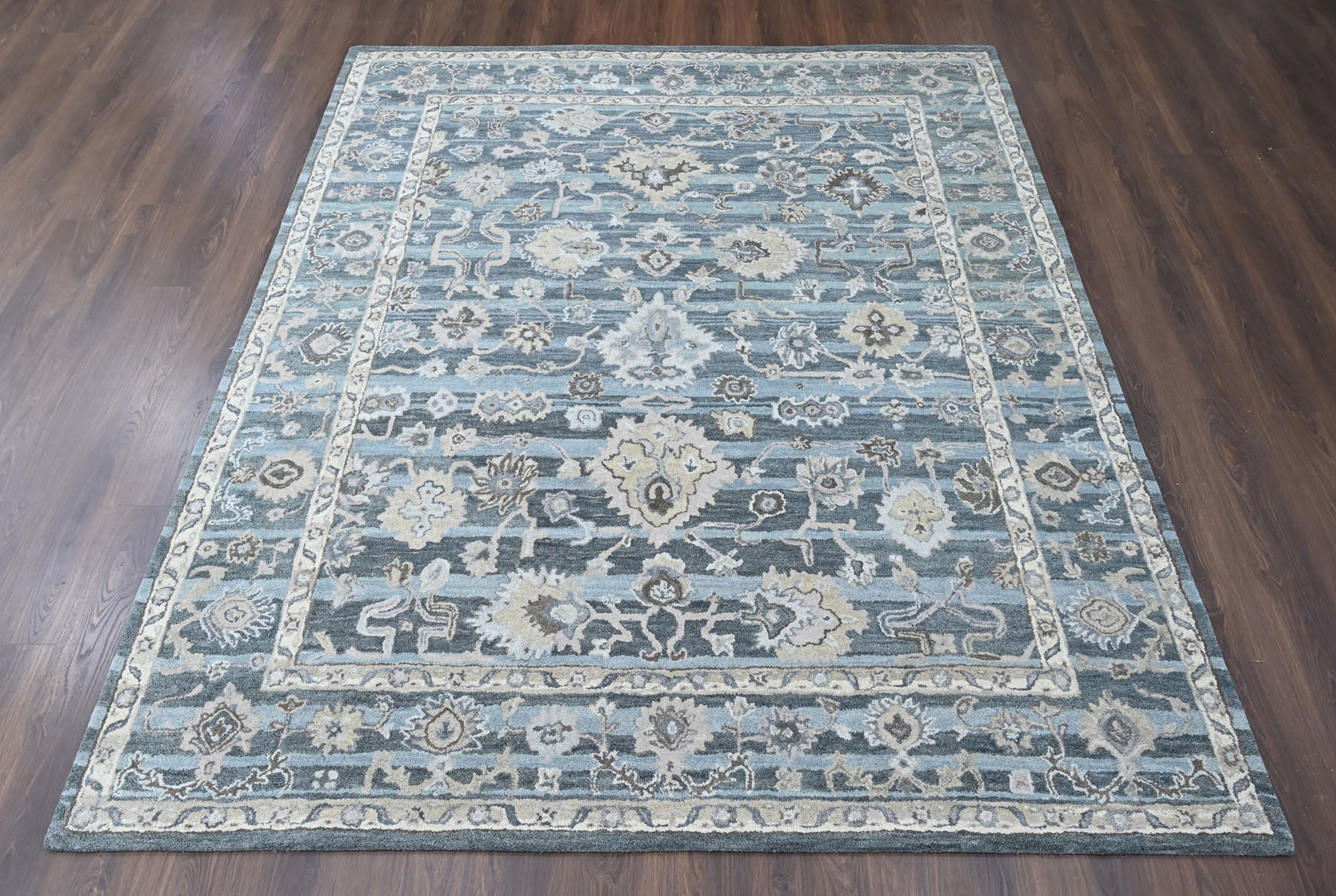 Multi Size  Blue Hand Tufted Handmade Modern  Floral Wool  Oriental Area Rug - Picture 29 of 30