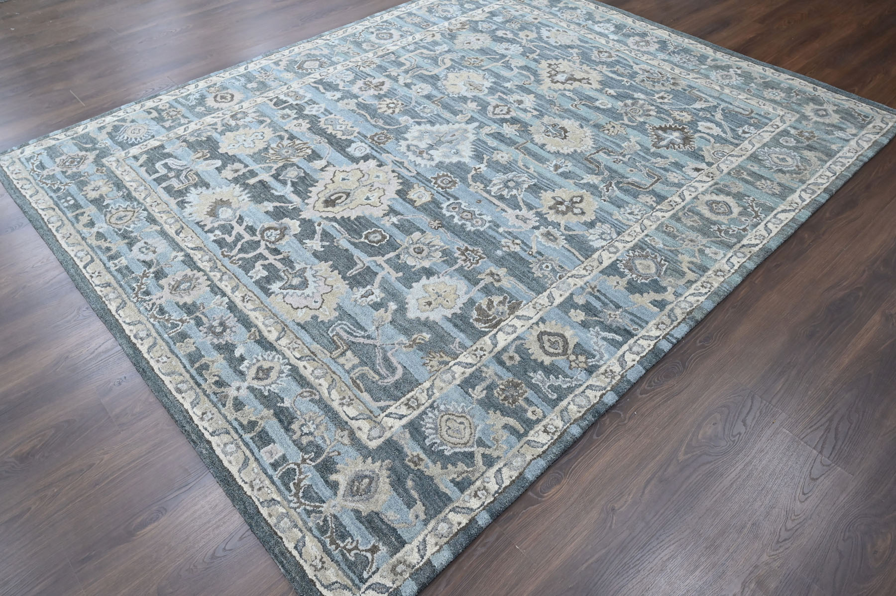 Multi Size  Blue Hand Tufted Handmade Modern  Floral Wool  Oriental Area Rug - Picture 28 of 30