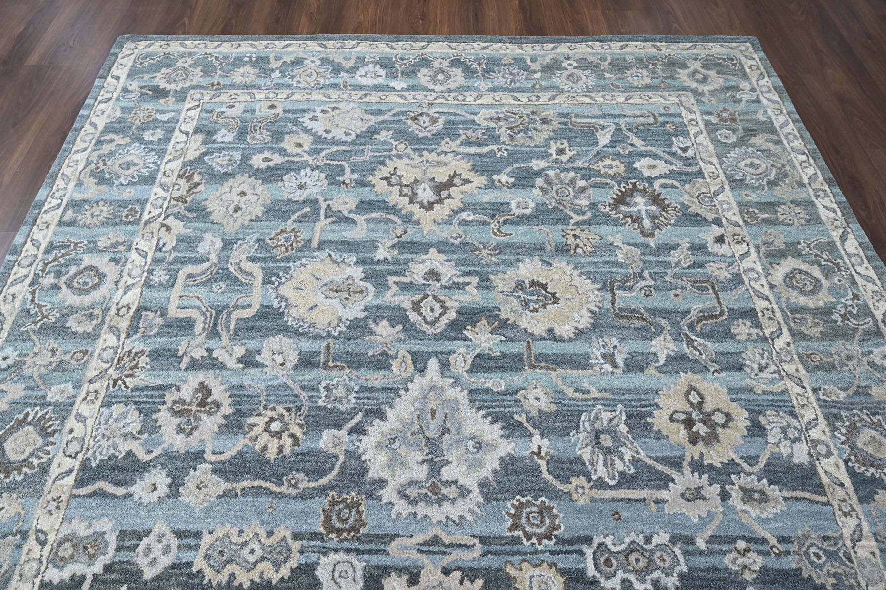 Multi Size  Blue Hand Tufted Handmade Modern  Floral Wool  Oriental Area Rug - Picture 27 of 30