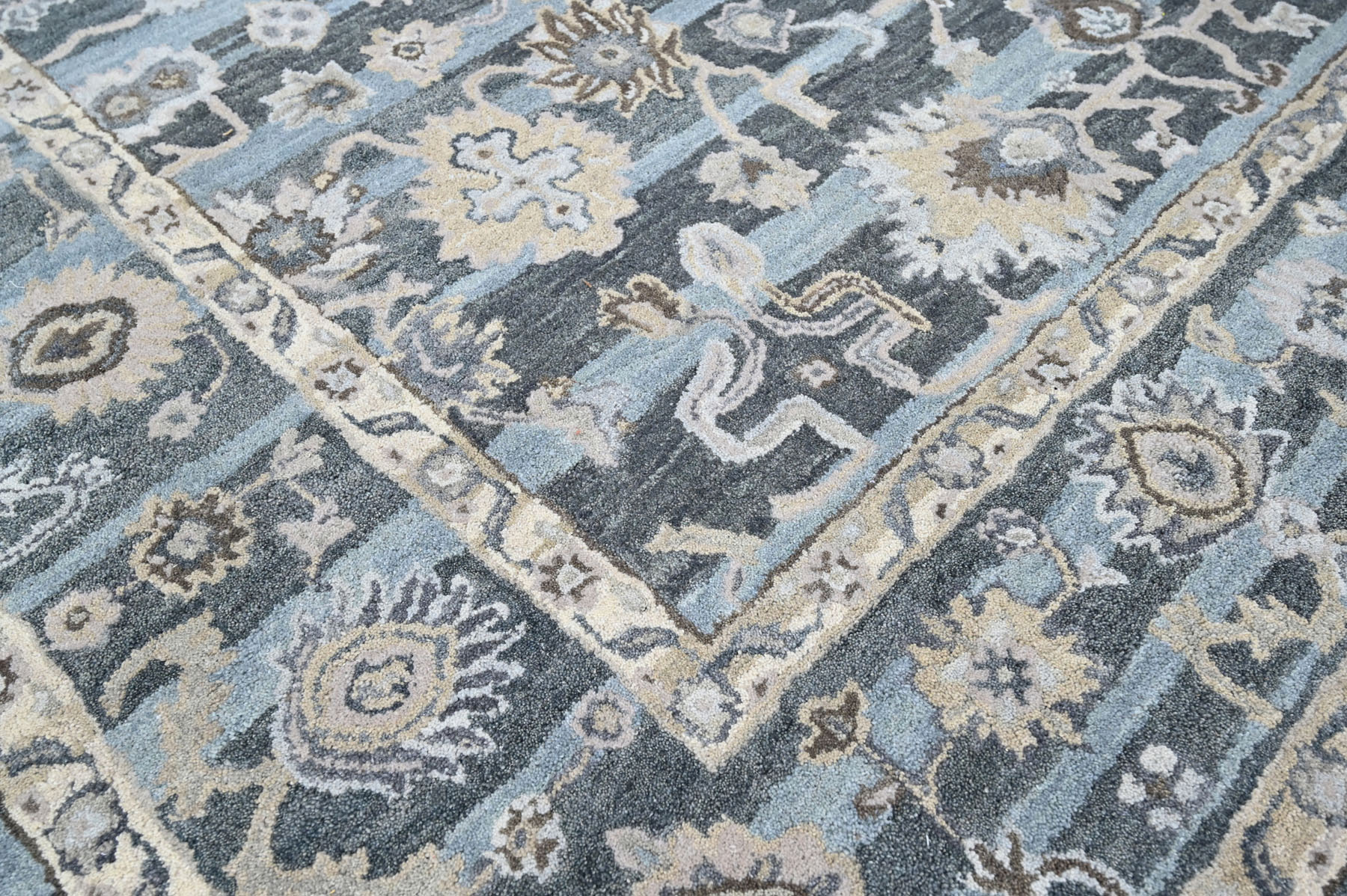 Multi Size  Blue Hand Tufted Handmade Modern  Floral Wool  Oriental Area Rug - Picture 24 of 30