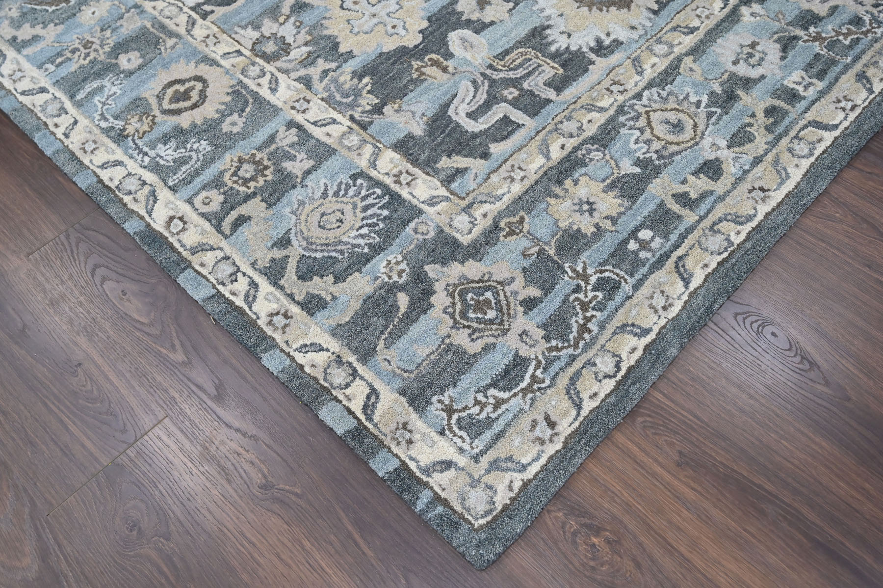 Multi Size  Blue Hand Tufted Handmade Modern  Floral Wool  Oriental Area Rug - Picture 23 of 30