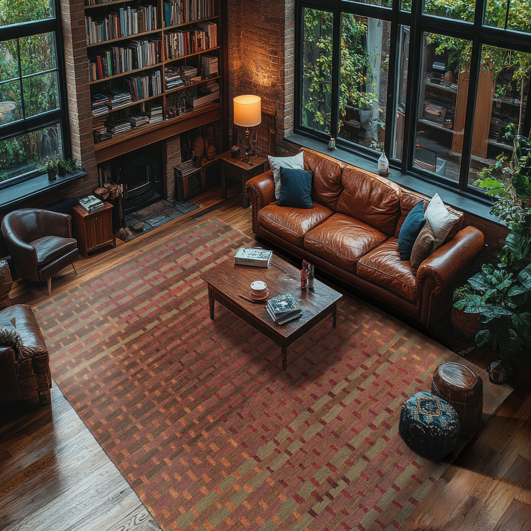 Multi Size Hand Tufted Wool & Bamboo Silk Raspberry Modern Plush Pile Rug