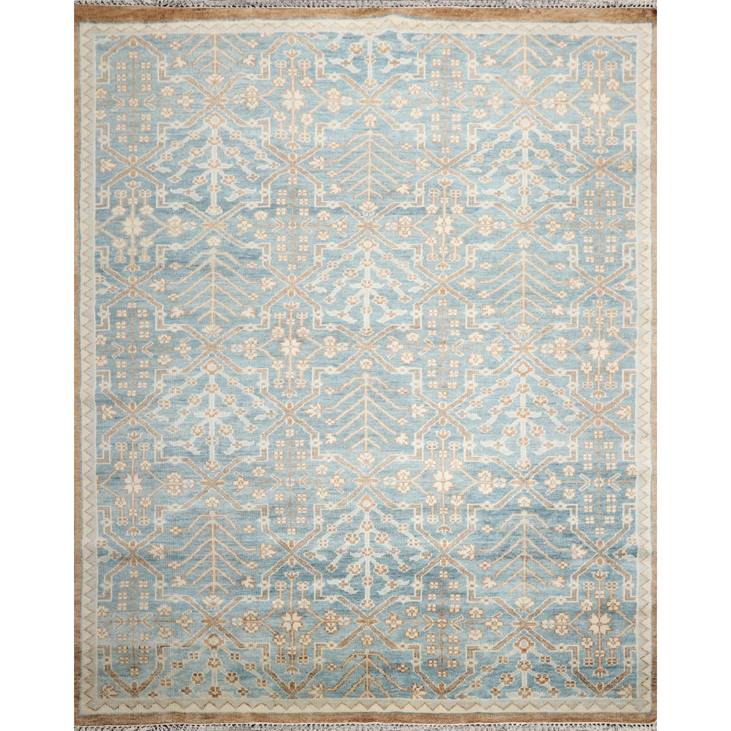 Multi Size Hand Knotted Oriental 100% Wool Oushak Transitional Area Rug Aqua