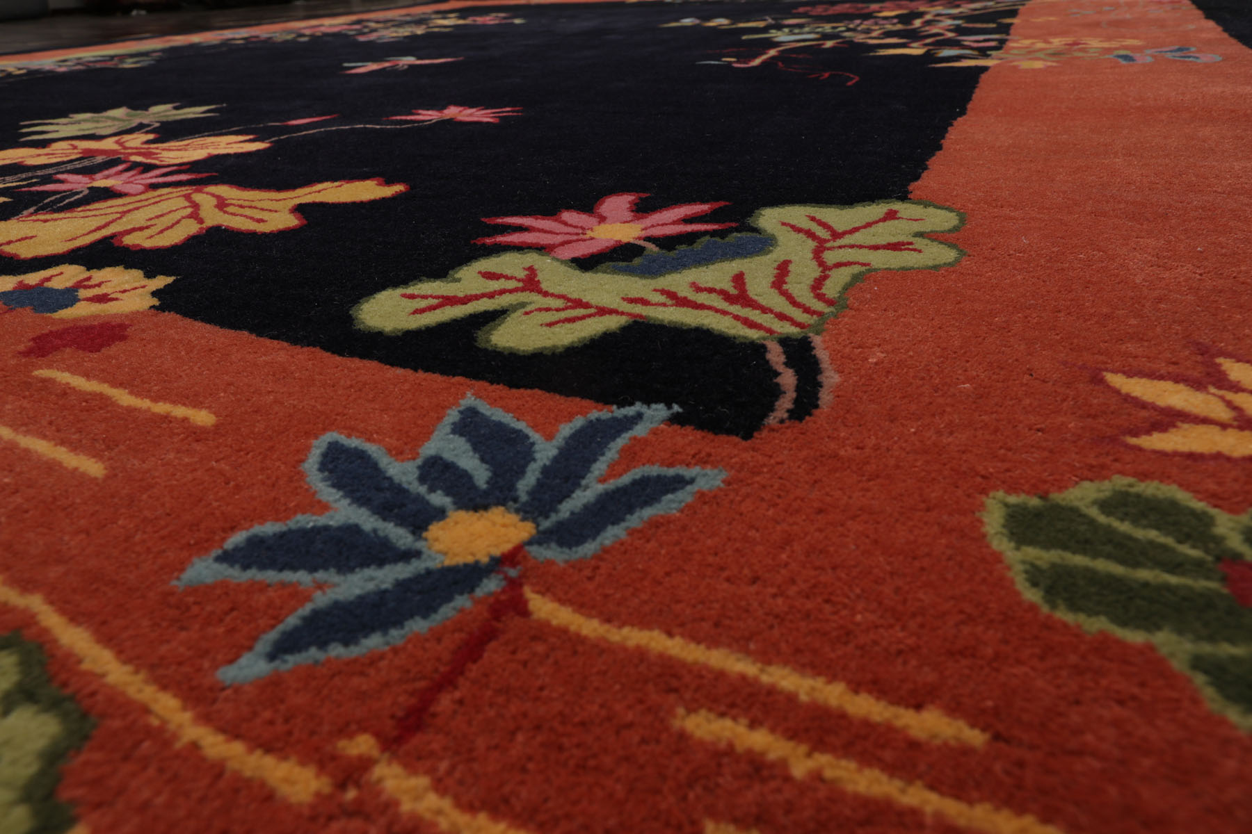 LoomBloom Multi Sizes Black Hand Tufted Chinese Art Deco New Zealand Wool Rug - Picture 23 of 30